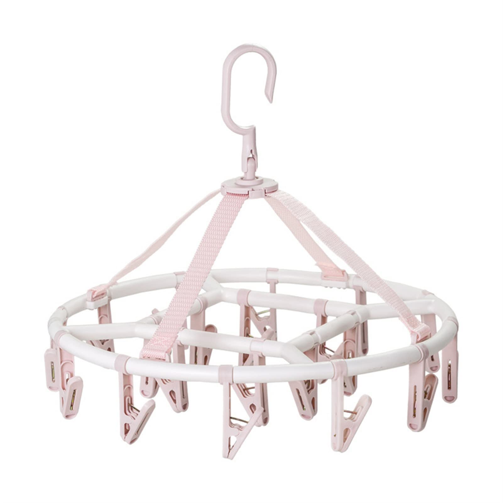 20 Clip Rotating Clothes Hanger - Space Saving Plastic Laundry Drying Rack for Socks, Underwear & Delicates | Perfect for Small Spaces, Apartments & Dorm Rooms