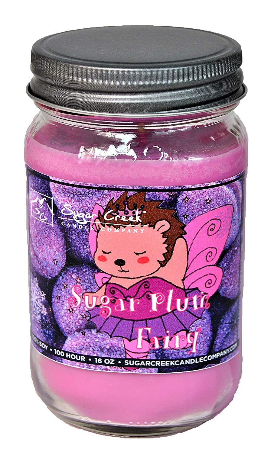 Sugar Creek Sugar Plum Fairy Soy Scented Candle - 16oz Natural Christmas Holiday Candle in Jar | Non-Toxic, Vegan, Hand-Poured | Perfect for Home Decor, Gifts & Cozy Winter Evenings