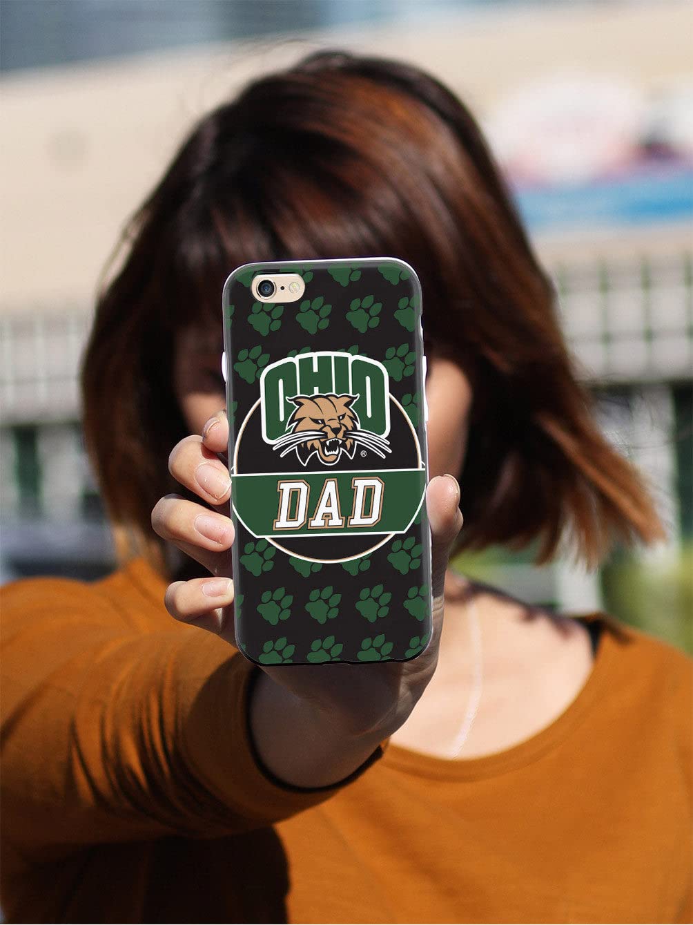 3D Textured iPhone 15 Pro Max Case with Rubber Bumper - Protective Phone Cover for Apple iPhone 15 Pro Max - Ohio University Bobcats Design - Perfect for College Students and Dads - Durable Protection for Daily Use and School Life