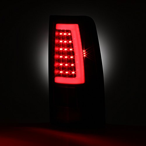 AKKON Black Bezel LED Tube Tail Brake Lights for 1999-2006 GMC Sierra & 1999-2002 Chevy Silverado Pickup Trucks - Waterproof & Durable Replacement Lamps for Night Driving & Enhanced Safety