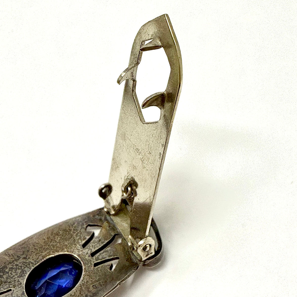Vintage Sterling Silver Collar Clips Set of 2 with Blue Stones - Elegant Jewelry for Women, Perfect for Parties, Weddings & Special Occasions