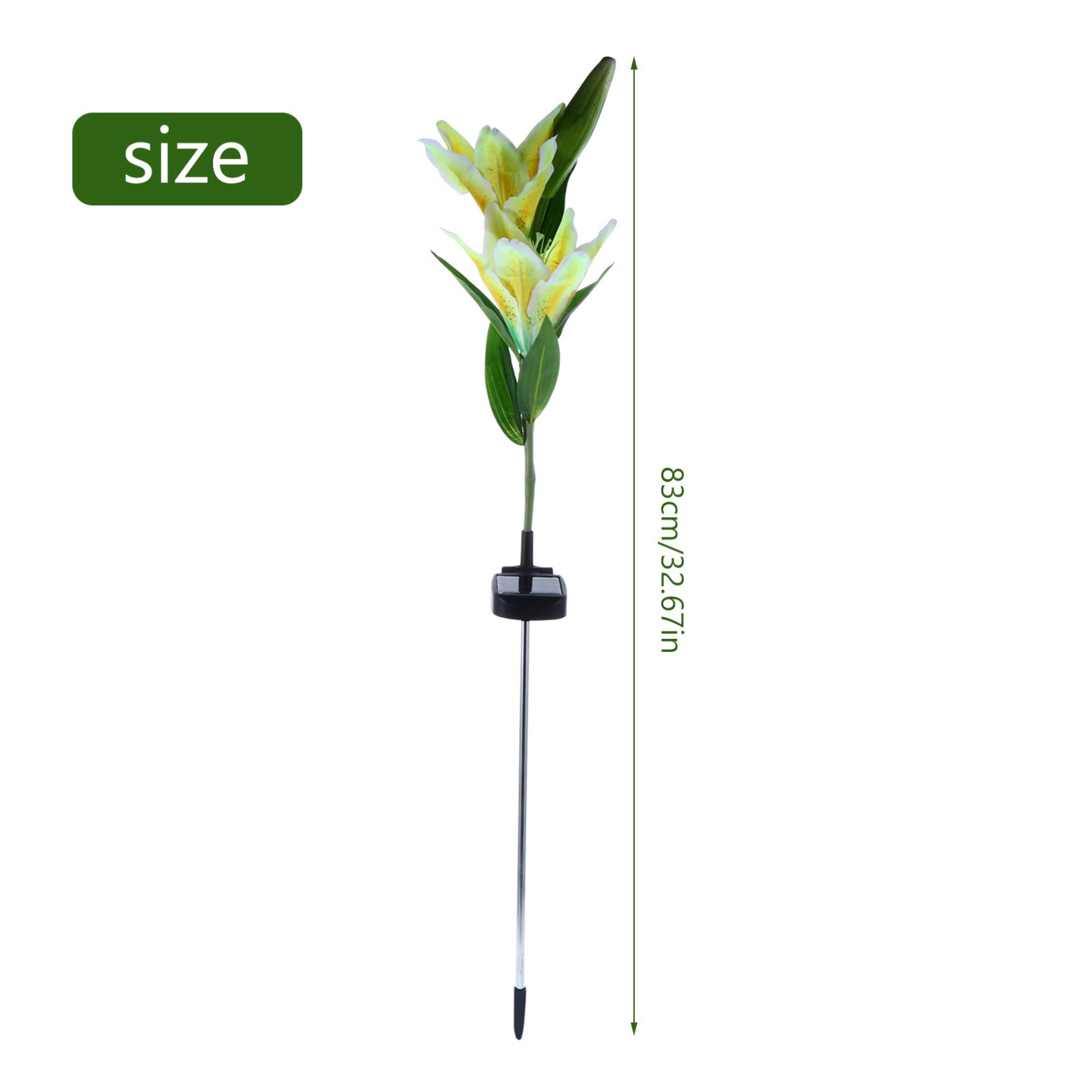 Uonlytech Solar Lily Garden Lights - 1 Pack Solar Stake Lamp, LED Solar Flower Light for Outdoor Decoration - Perfect for Garden, Pathway, Patio, and Yard Lighting