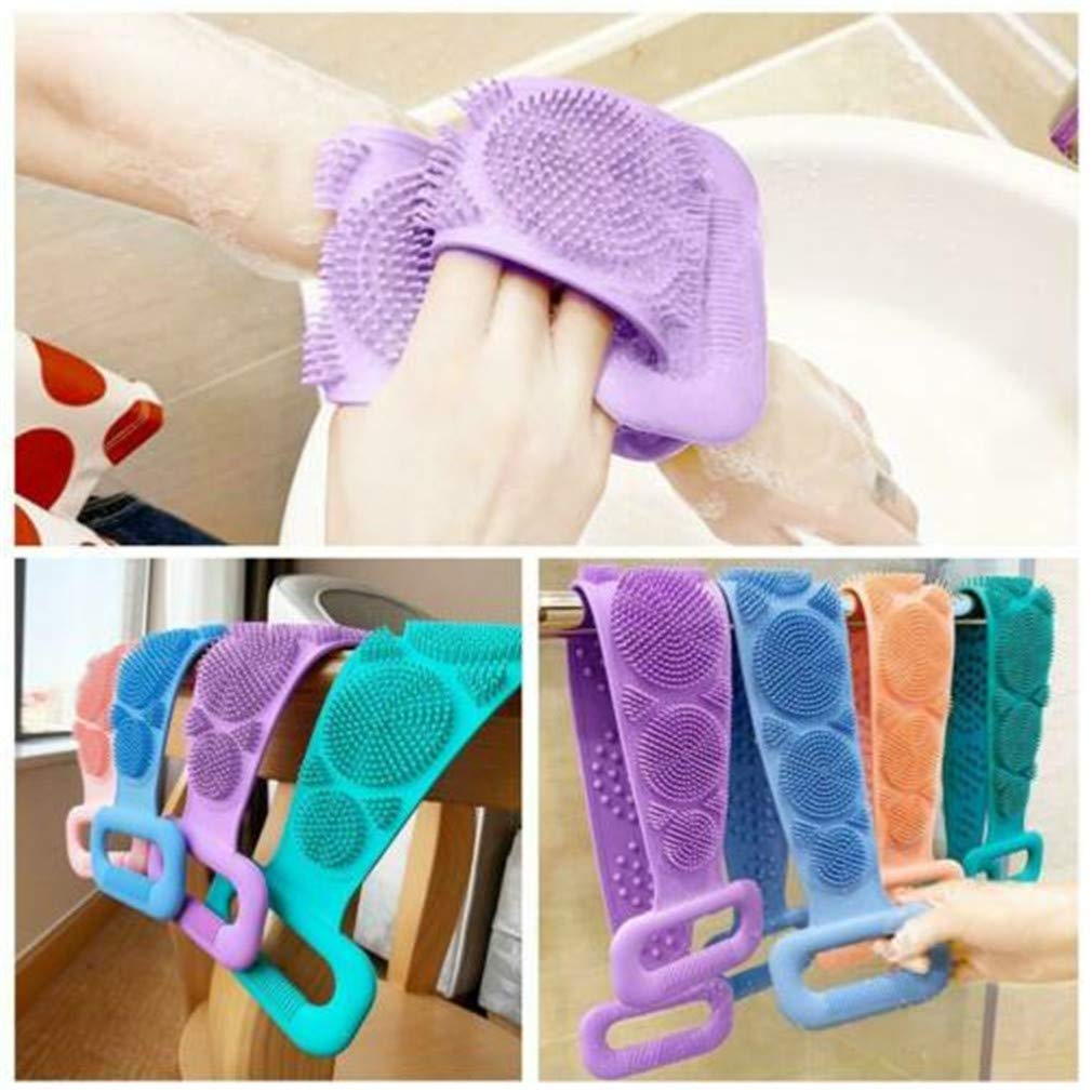 Green Tales Silicone Body Back Scrubber - Exfoliating Bath Brush with Long Handle for Deep Cleansing | Perfect for Shower, Spa & Exfoliating Dry Skin