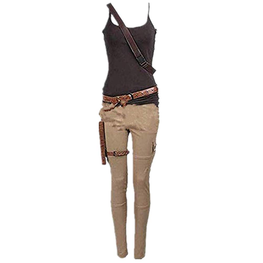 Lara Croft Costume Outfit for Women - Halloween Cosplay T-Shirt & Hot Pants Set - Custom Made Adult Tomb Raider Party Costume - Perfect for Halloween, Cosplay Events, and Themed Parties
