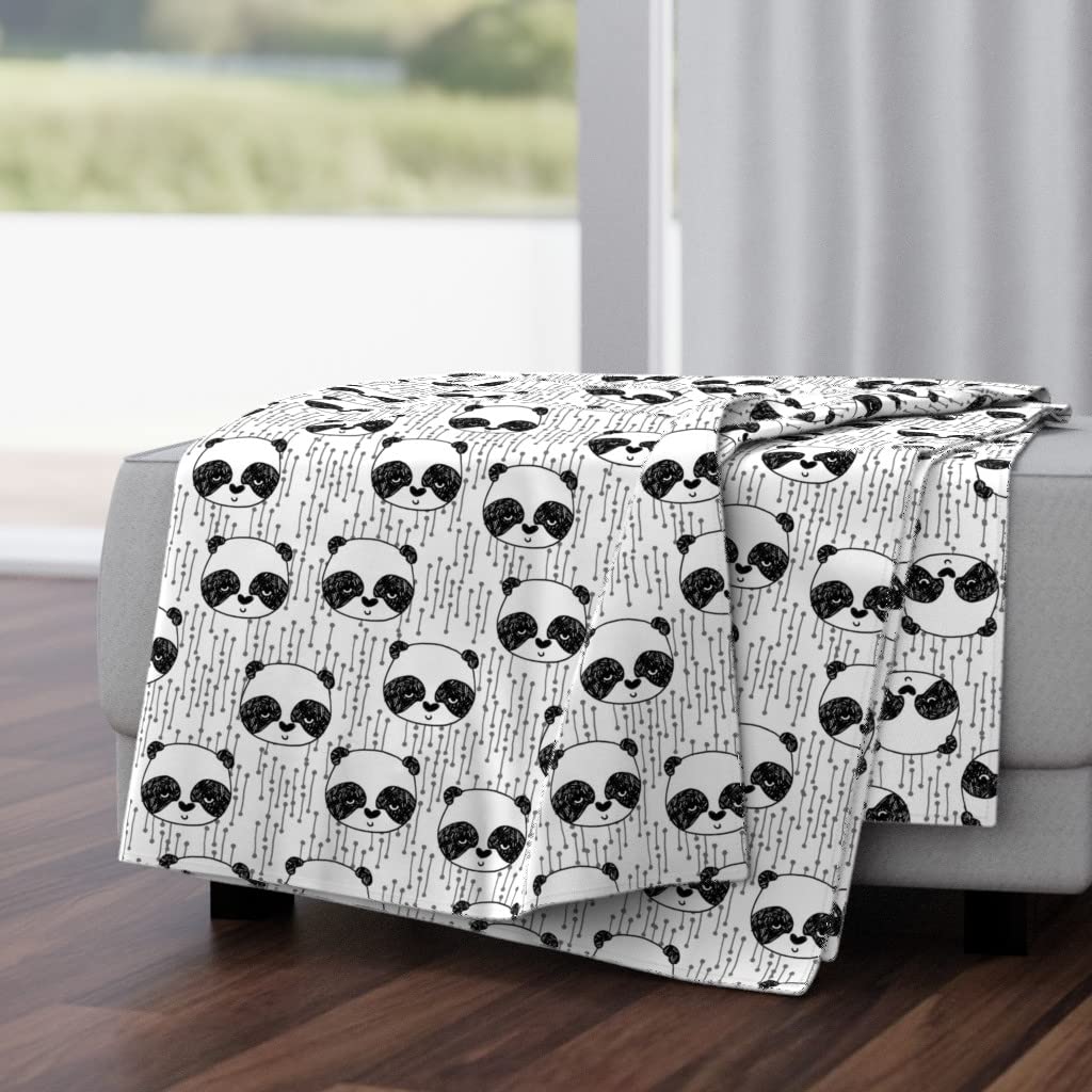 Soft Plush Minky Throw Blanket 50x70 Inches - Cute Panda Black & White Design for Nursery, Baby Room & Kids Bedroom | Cozy Scandi Style Blanket for Snuggling, Gifts & Home Decor