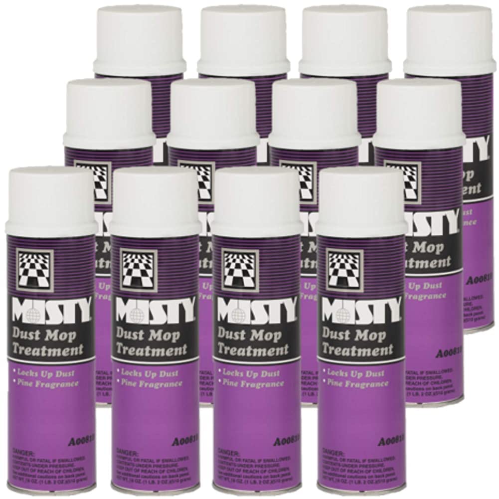 MISTY Dust Mop Treatment Spray - 18oz (Pack of 12) - Professional Janitorial Grade Dust Magnet Spray for Floors - Ideal for Commercial Cleaning, Hospitals, Schools & Office Maintenance