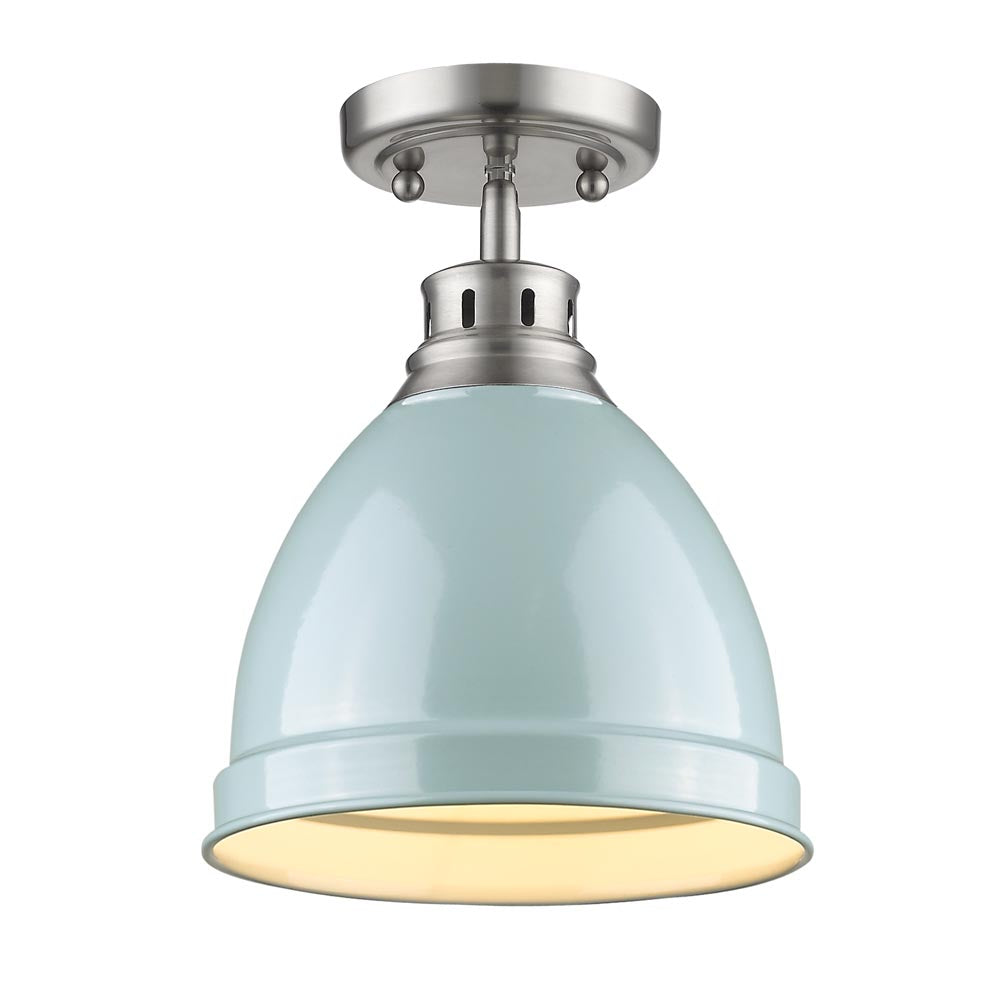 Elm Flush Mount Ceiling Light in Pewter - Modern & Stylish Lighting for Bedroom, Living Room, or Hallway