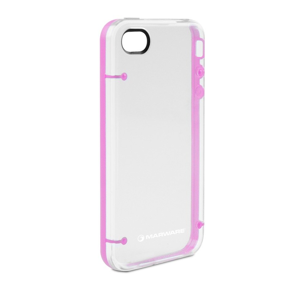 DuoShell Snap On Protective Case for iPhone 4/4S - Clear & Pink Slim Fit Cover - Compatible with AT&T iPhone 4/4S - Perfect for Everyday Use, Work & Travel Protection