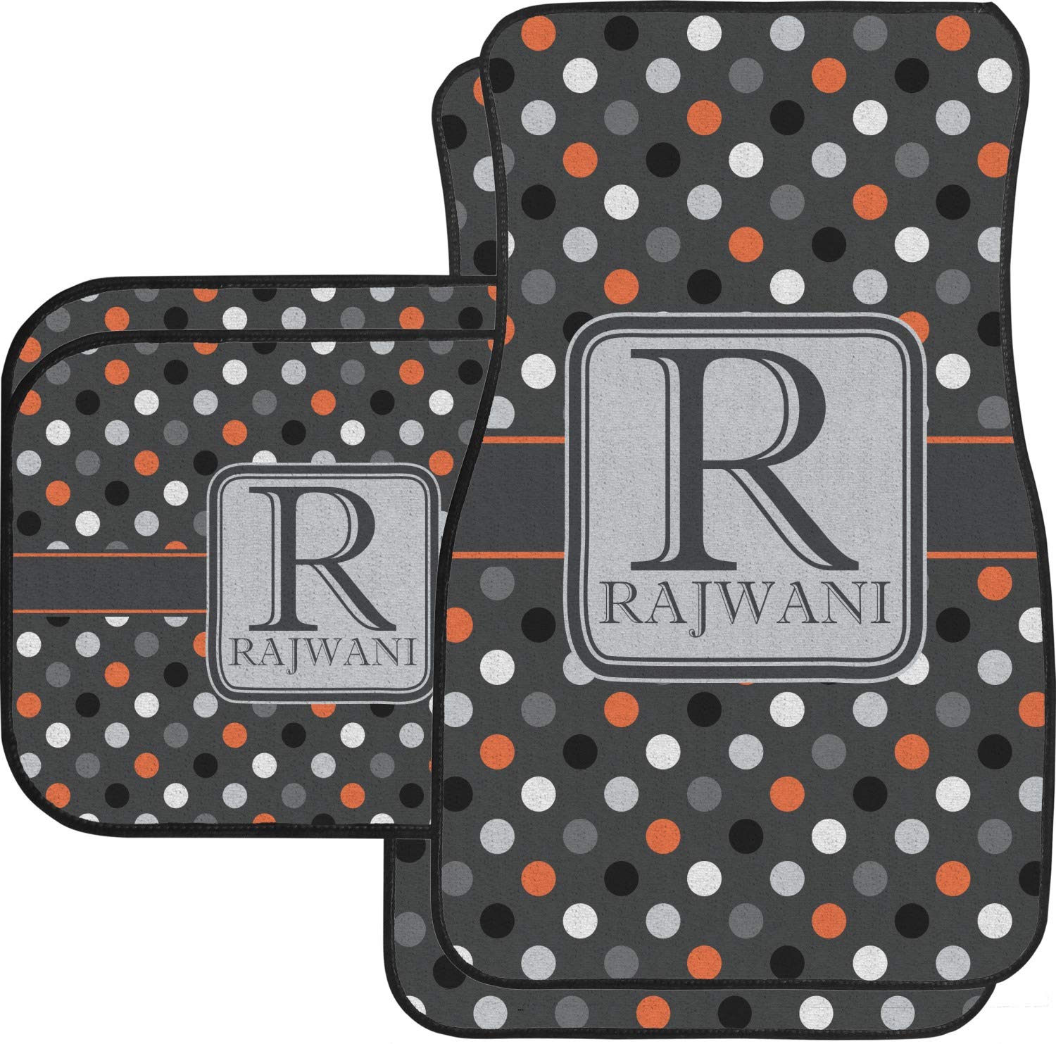 Premium Custom Gray Dots Car Floor Mats Set - 2 Front & 2 Rear Mats for SUVs, Sedans & Trucks | All-Weather Protection & Easy Cleaning