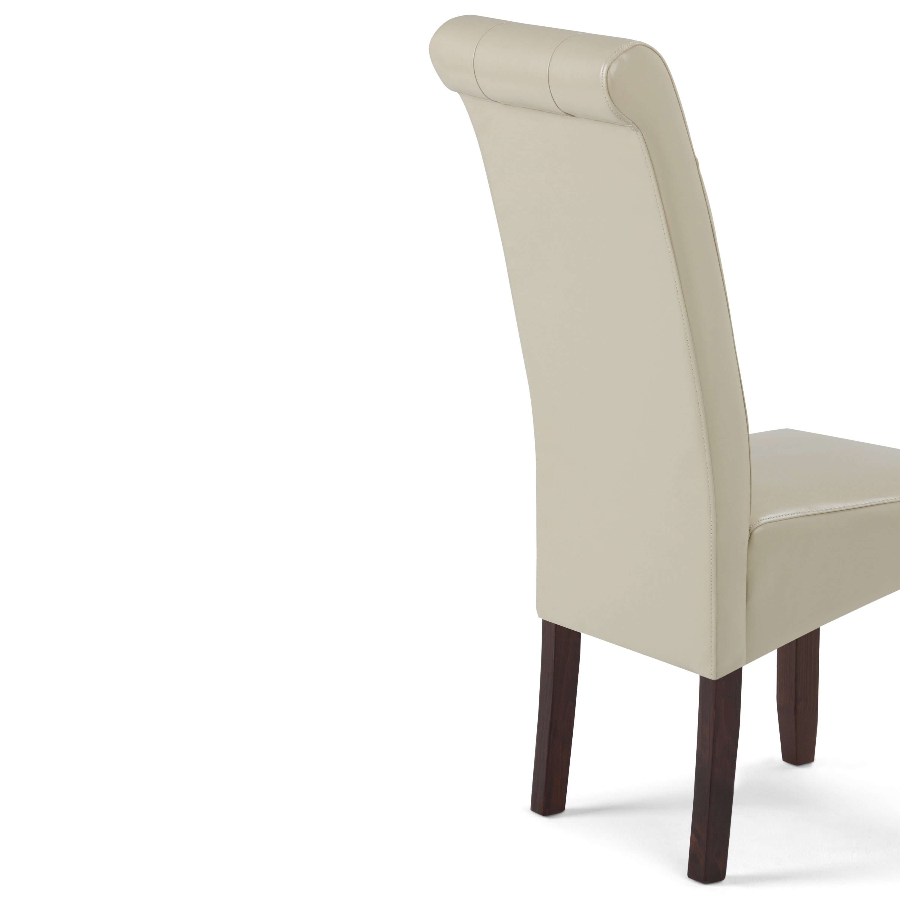 Cosmopolitan Deluxe Tufted Parson Chair Set of 2 in Satin Cream - Elegant Dining Room & Living Room Accent Chairs for Home Decor