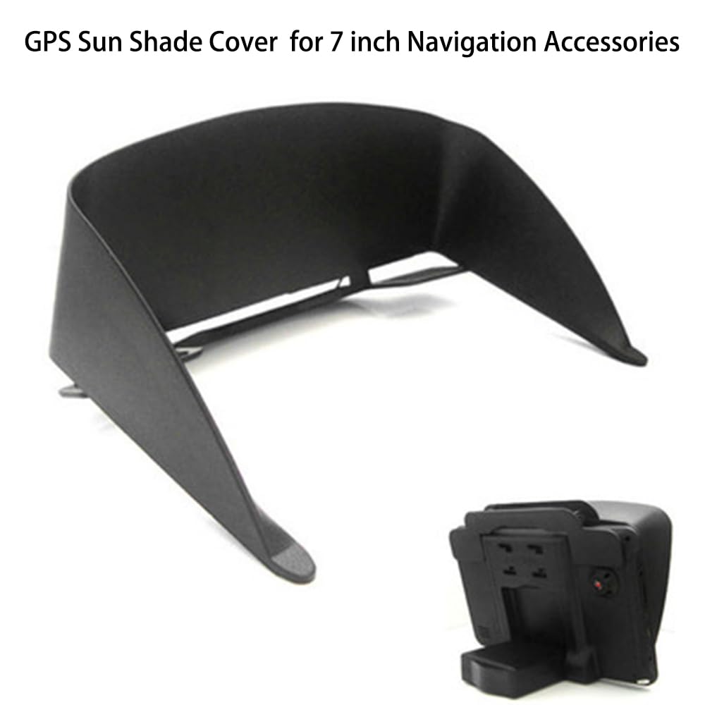 QISUO 7 Inch GPS Sunshade Cover for Car Navigation - Anti-Glare Visor with Flexible Extension - Perfect for Road Trips & Outdoor Adventures
