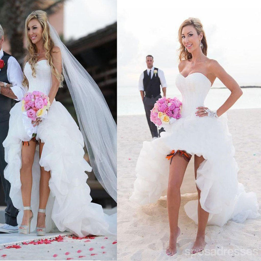 Elegant Sweetheart Neckline Chiffon Beach Wedding Dress with Corset - Affordable Sexy Bridal Gown WD0008 for Beach Weddings, Destination Elopements & Romantic Photoshoots