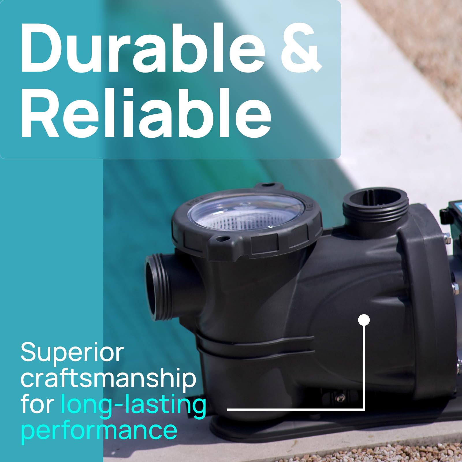 High Flow In-Ground & Above Ground Pool Pump - 3HP, 8964 GPH, 220V, Self-Priming, Single Speed | Perfect for Residential & Commercial Swimming Pools, Spas & Water Features