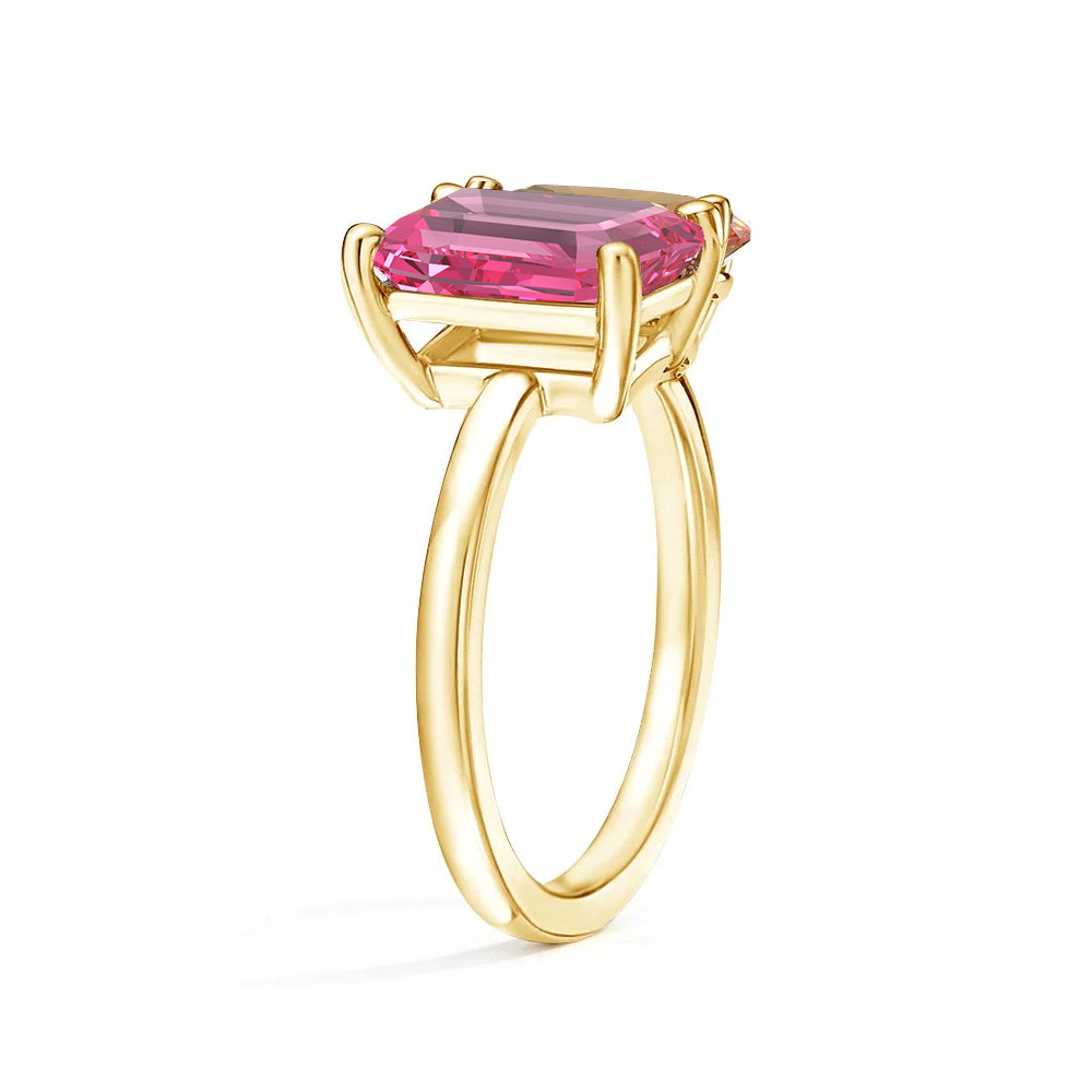 Personalized Pink Tourmaline Toi et Moi Ring - Custom Birthstone Anniversary Jewelry for Couples, Women's Romantic Gift for Valentine's Day, Engagement or Special Occasions