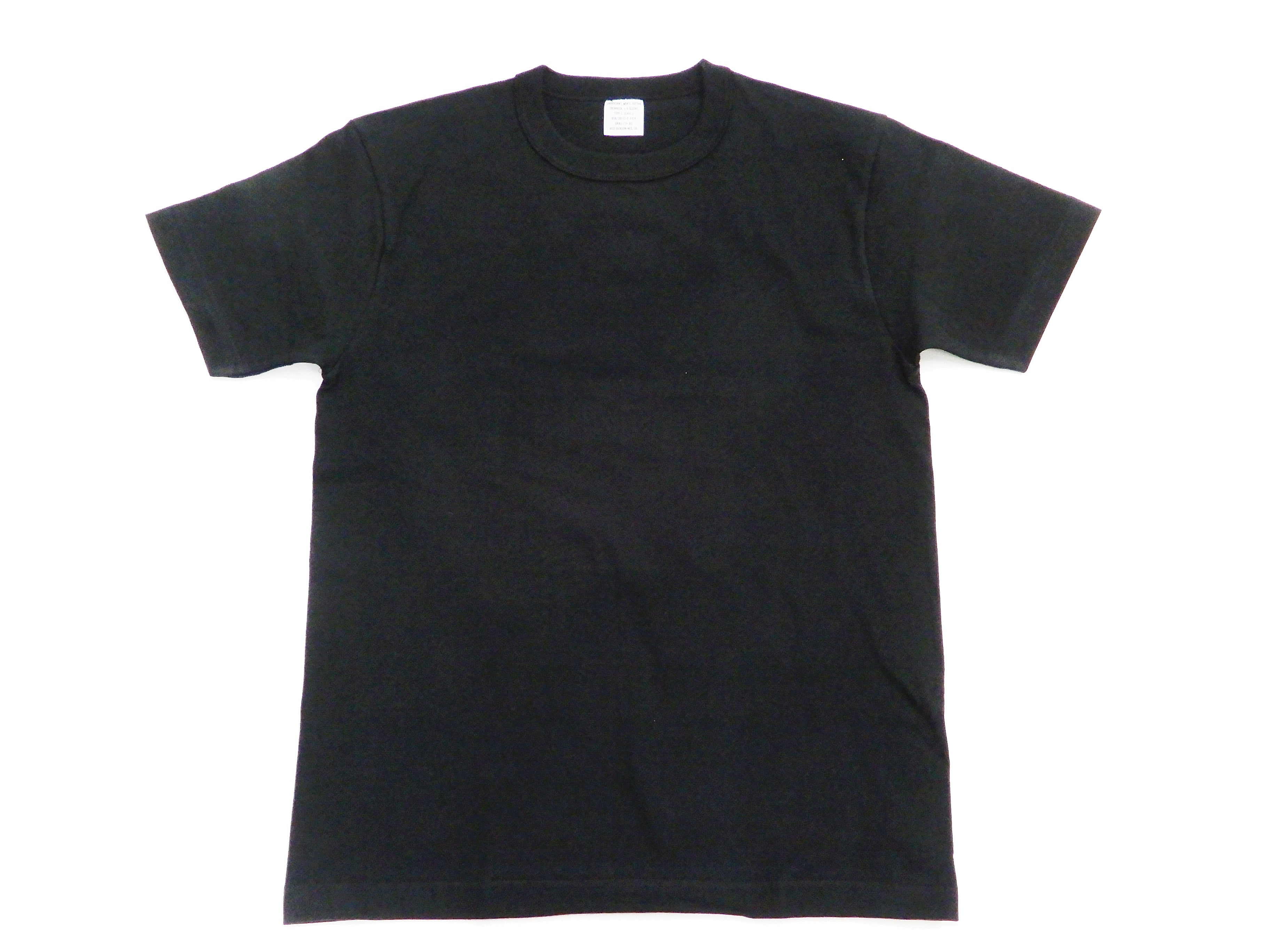 Buzz Rickson Men's Premium Loopwheel Short Sleeve T-Shirt BR78960 - Soft Cotton Plain Tee for Casual Wear & Street Style (Black)