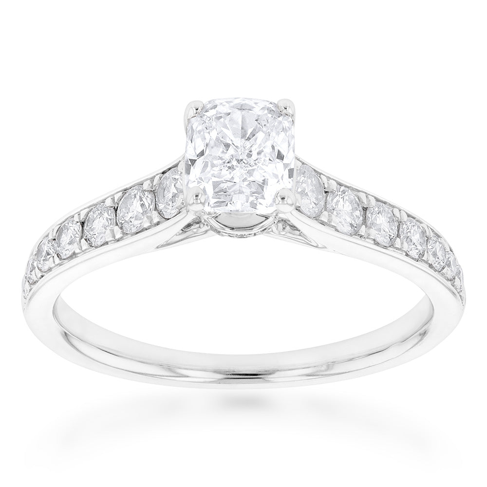 14K White Gold 1.40 Carat Cushion Cut Diamond Engagement Ring for Women - Perfect for Proposals, Anniversaries & Special Occasions