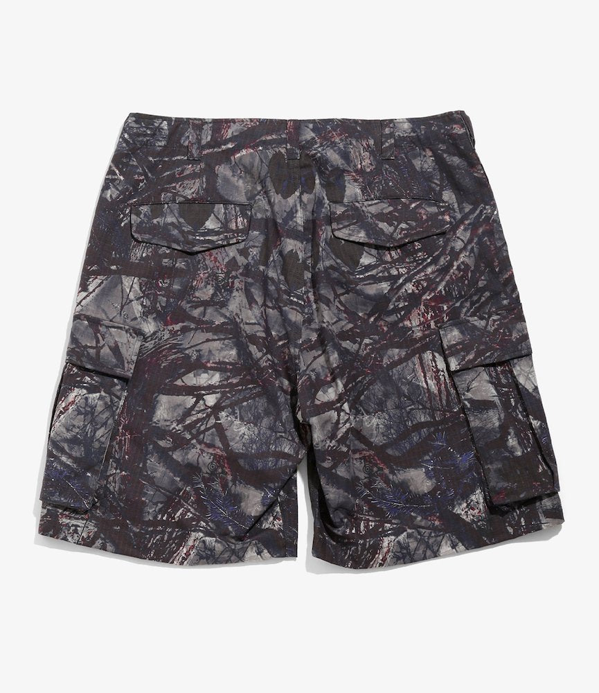 Ripstop BDU Belted Shorts - Grey Camo Tactical Pants for Outdoor Adventures & Military Style