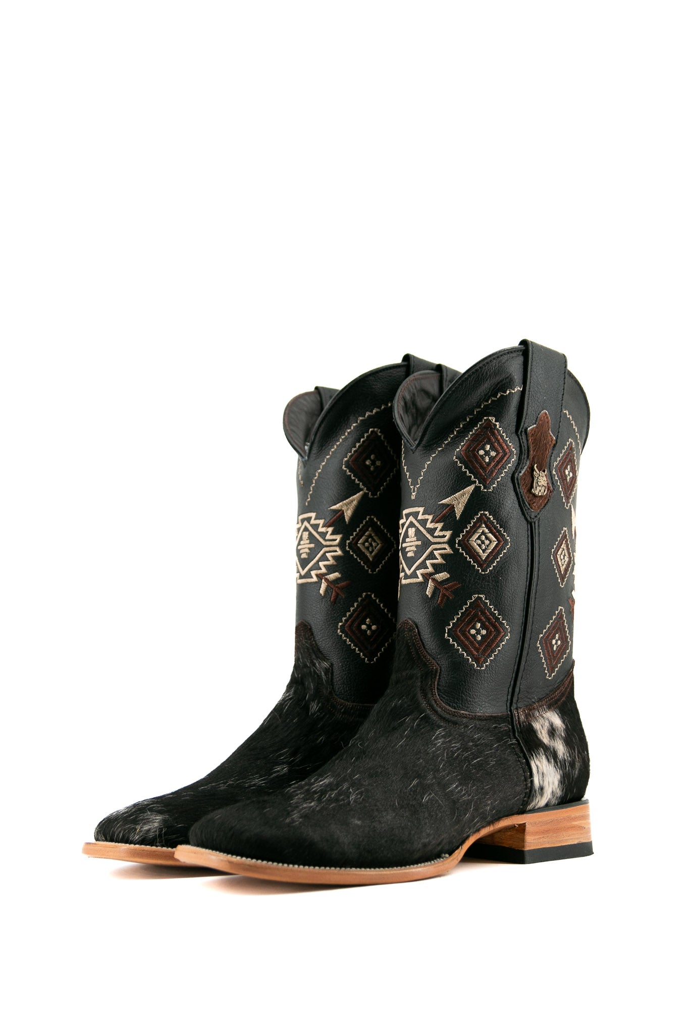 Authentic Men's Cowhide Square Toe Cowboy Boots - Size 10.5 (JM24) - Western Style Rodeo & Country Fashion for Outdoor Riding, Dancing & Casual Wear