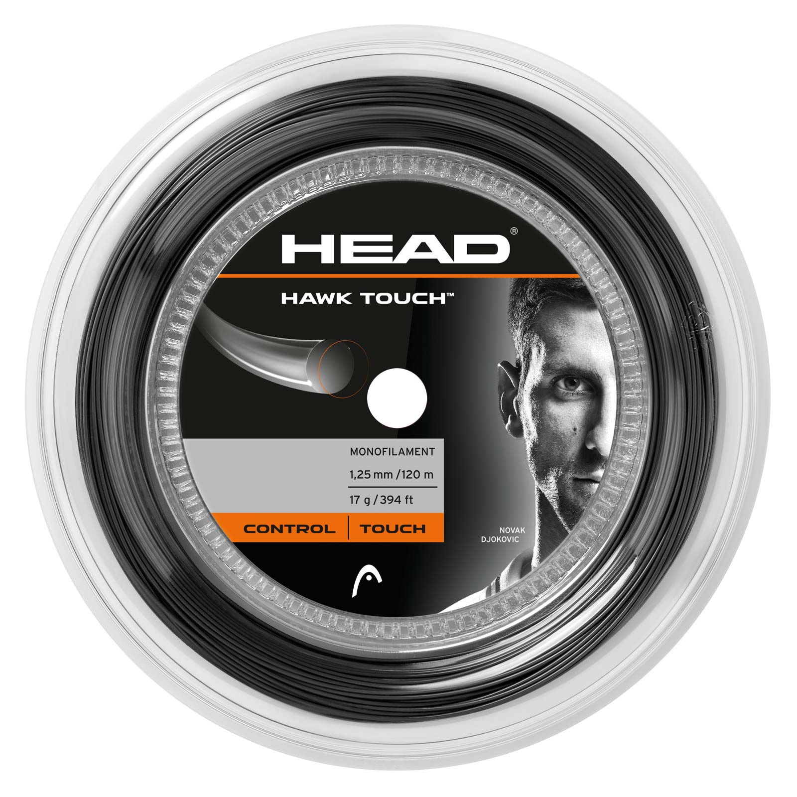 Head Hawk Touch 18/1.20 Tennis String Mini Reel (Anthracite) - Premium Polyester String for Control & Spin | Perfect for Competitive Play & Tournament Matches