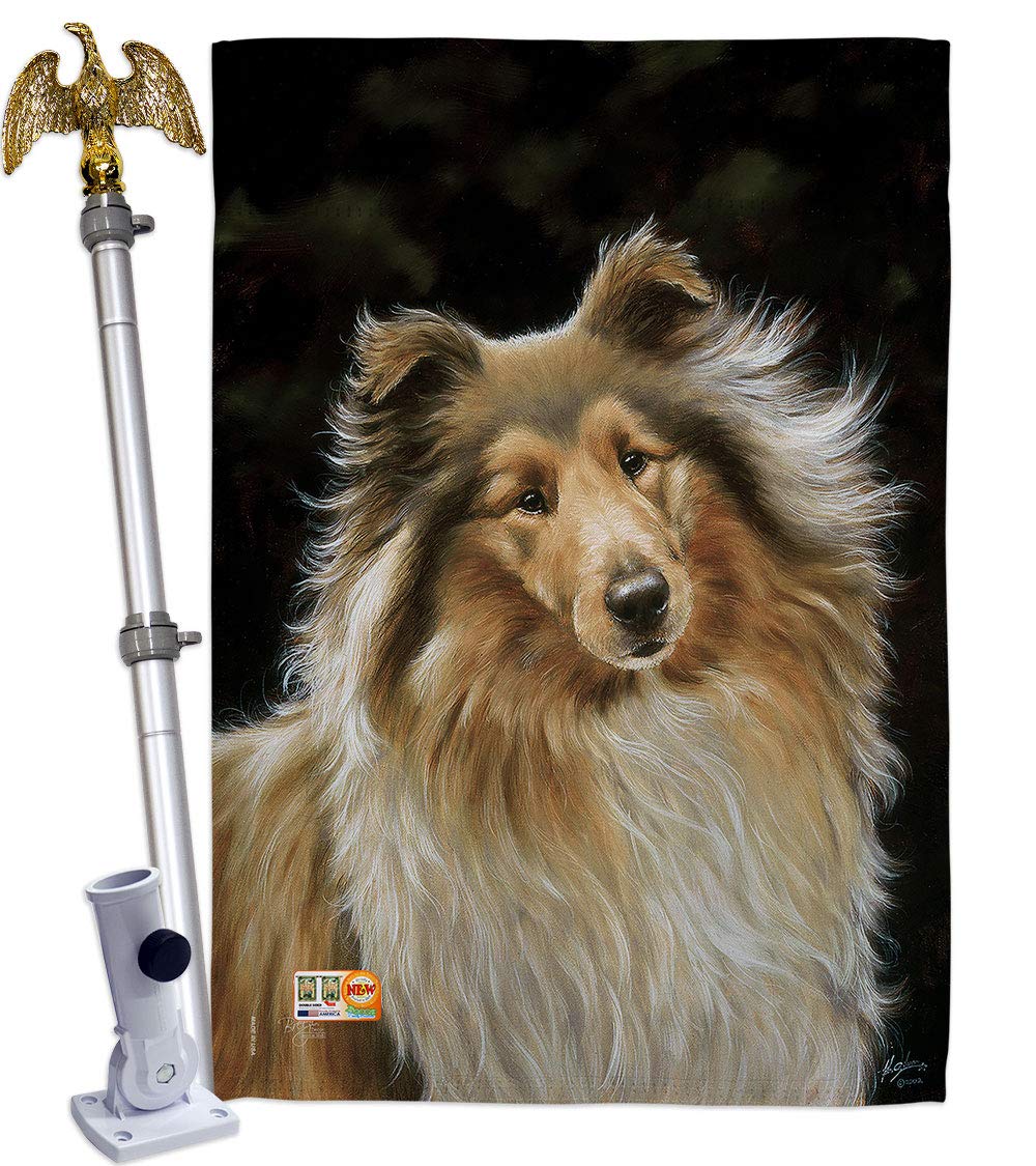 Collie Pet House Flag Set 28x40