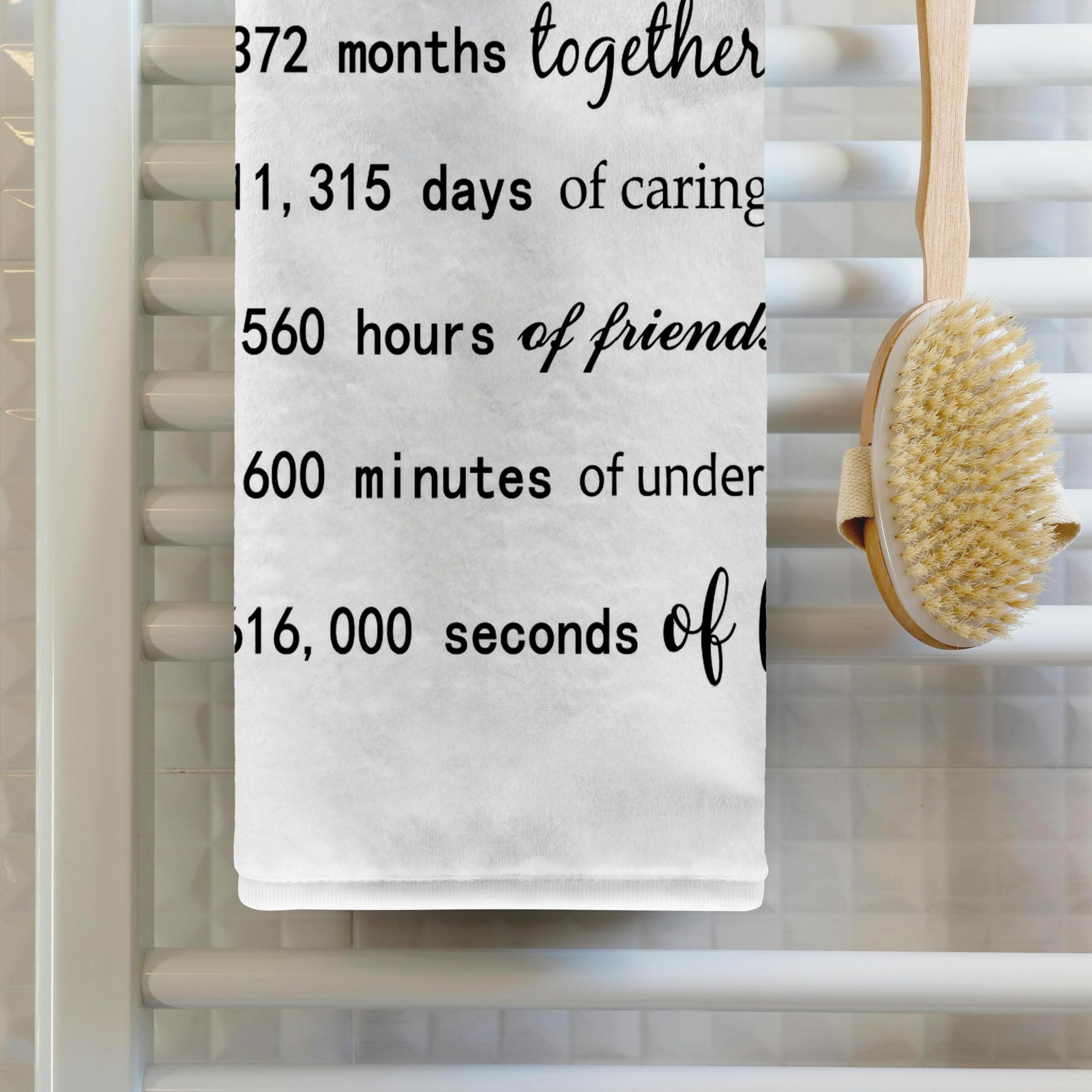 3D Rose 31st Wedding Anniversary Towel - 31 Years of Marriage Celebration Gift for Couples - Personalized Cotton Kitchen & Bath Towel Set - Perfect for Anniversary Gifts, Home Decor & Romantic Surprises