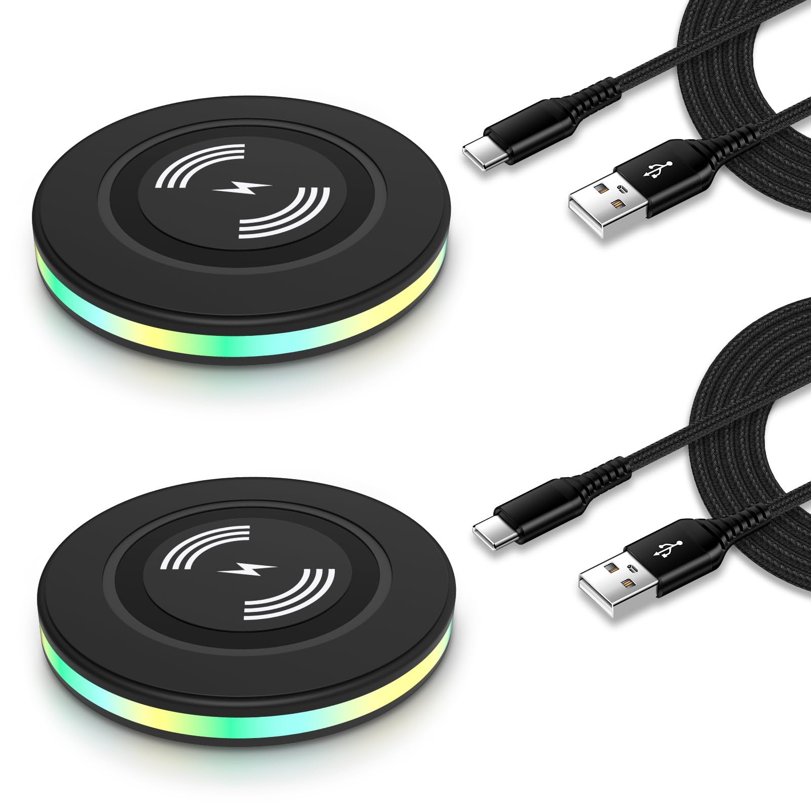 Samsung Galaxy S24 S23 Ultra Wireless Charger - 15W Fast Charging Pad Compatible with iPhone 15/14/13/12/11, Google Pixel 8/7/6/5 - Qi-Certified Charging Station for Bedside, Office & Car Use