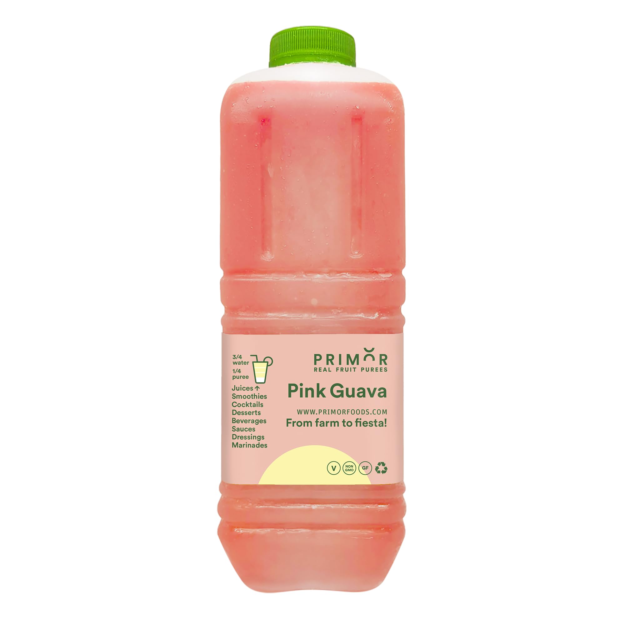 Organic Pink Guava Fruit Puree | 100% Real Fruit | Perfect for Smoothies, Cocktails, Desserts & Baby Food | All-Natural, No Additives | Great for Baking, Yogurt Toppings & Healthy Snacks