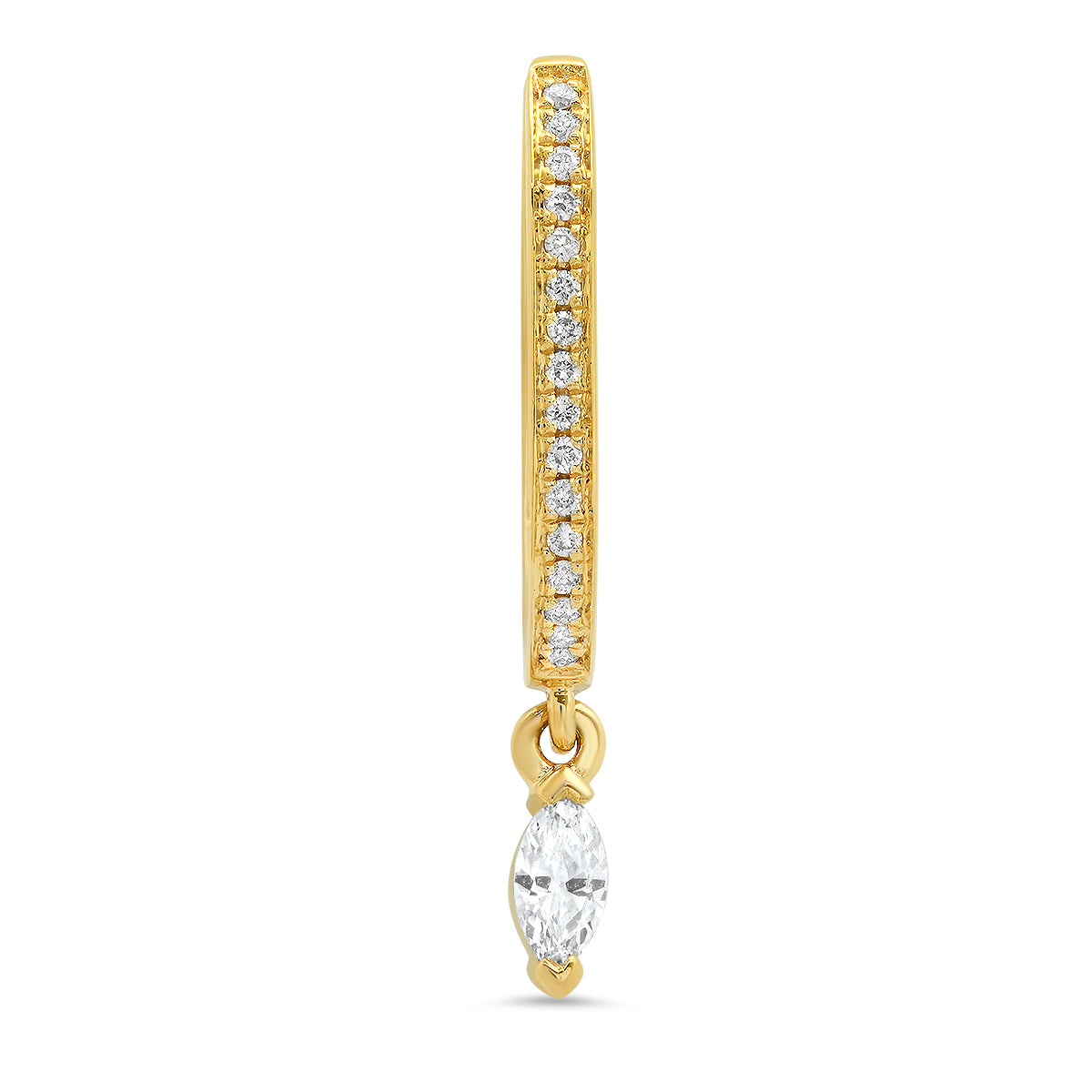 Medium Maasai Hoop Earrings with Marquise Drop & White Diamond Pavé - 4 Color Options | Elegant Jewelry for Weddings, Parties & Special Occasions
