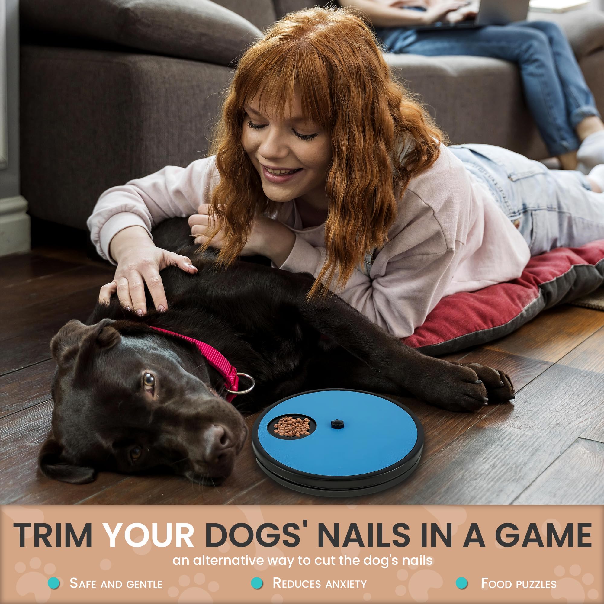 Dog Nail Scratch Board with Treats - Self Grooming Scratch Pad for Dog Nails Trimming & Filing - Perfect for Small to Medium Dogs at Home or Travel Use