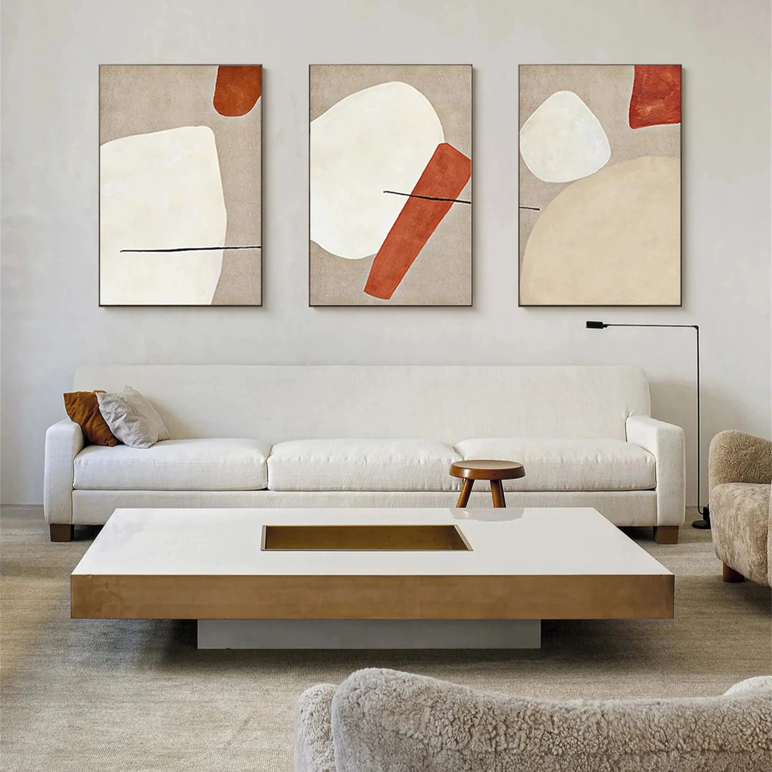 Abstract Tranquility Set of 3 Wall Art Prints - Modern Minimalist Home Decor for Living Room, Bedroom & Office - #AB139 - Perfect for Creating a Calming Atmosphere in Any Space
