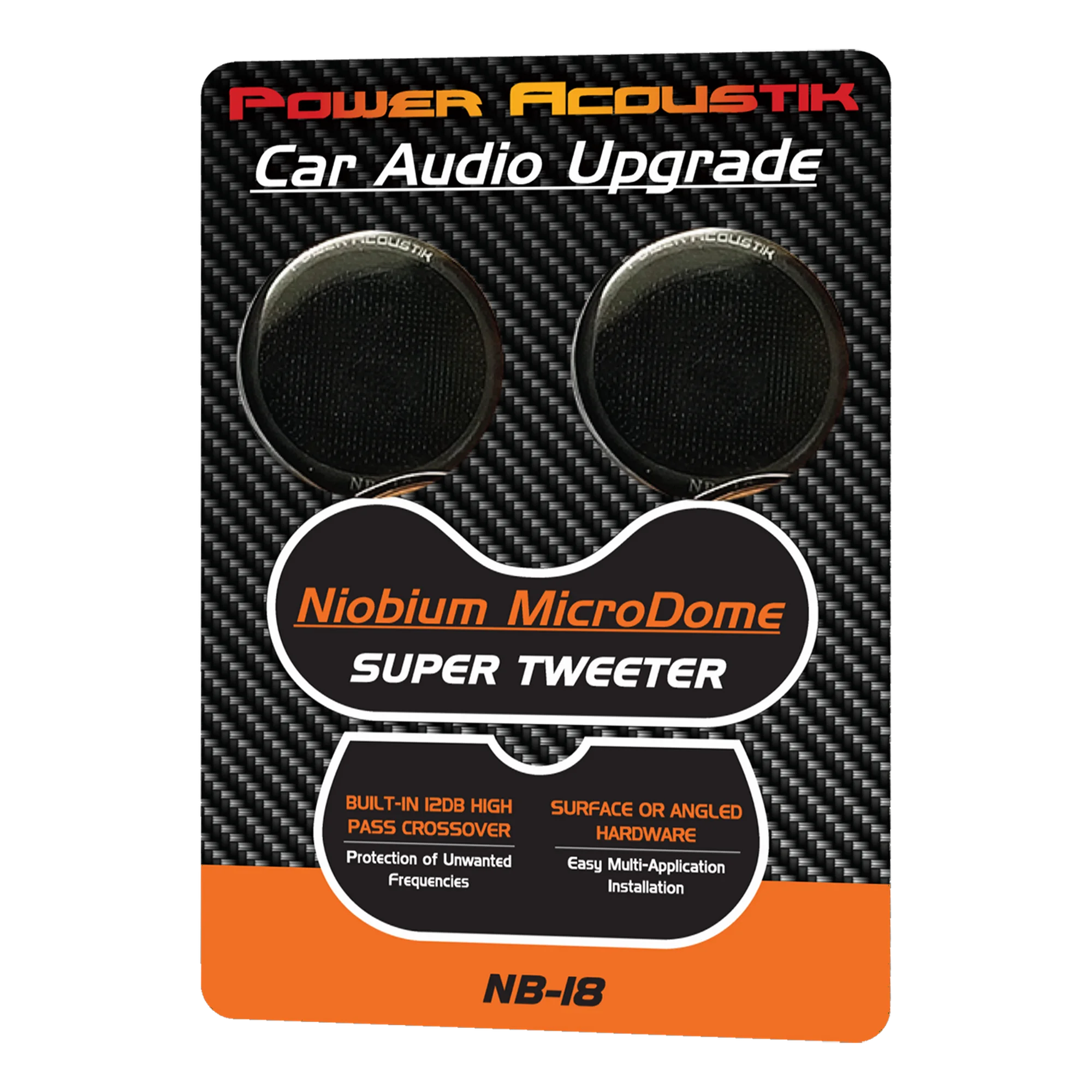 NB 18 | 200 Watt Max Super Tweeter for Car Audio System, Niobium Micro Dome, Polypropylene Diaphragm (Pair) - Perfect for Car Stereo Upgrades & High-End Sound Systems