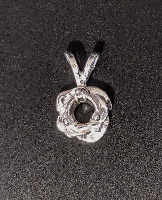 Sterling Silver or 14K Gold Rose Flower Pendant Setting - 2mm & 4mm Round - Handcrafted in USA - Perfect for Necklaces, Bracelets & Jewelry Making