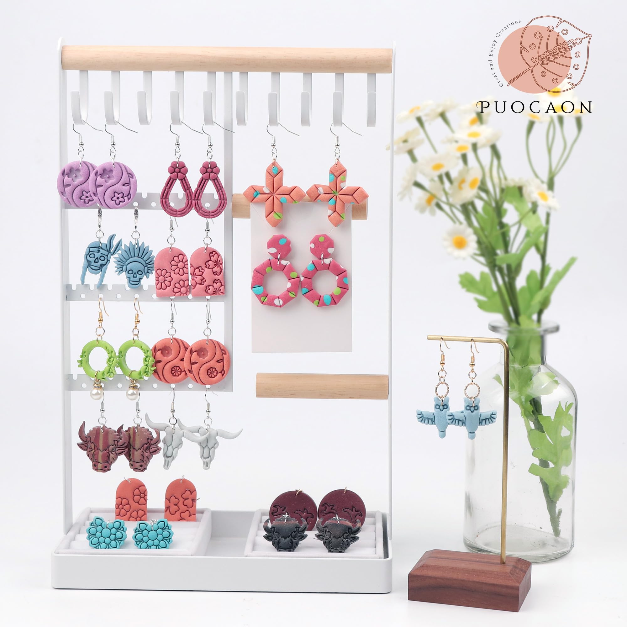 Puocaon American Bison Clay Cutters - 4-Piece Polymer Clay Cutter Set for Jewelry Making, DIY Earrings & Crafts | 3D Printed Skull, Cow & Buffalo Shapes | Perfect for Polymer Clay Jewelry, Earring Charms & Handmade Gifts