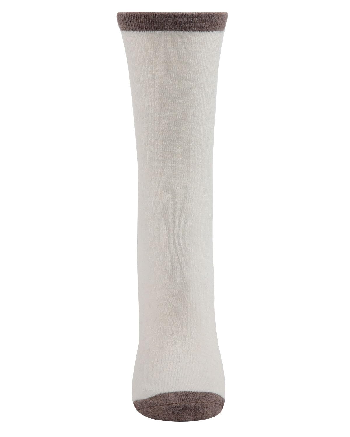 MeMoi Women's Soft Tipped Flat Knit Cashmere Blend Crew Socks - Ivory One Size - Cozy Winter Socks for Home, Office & Travel Comfort