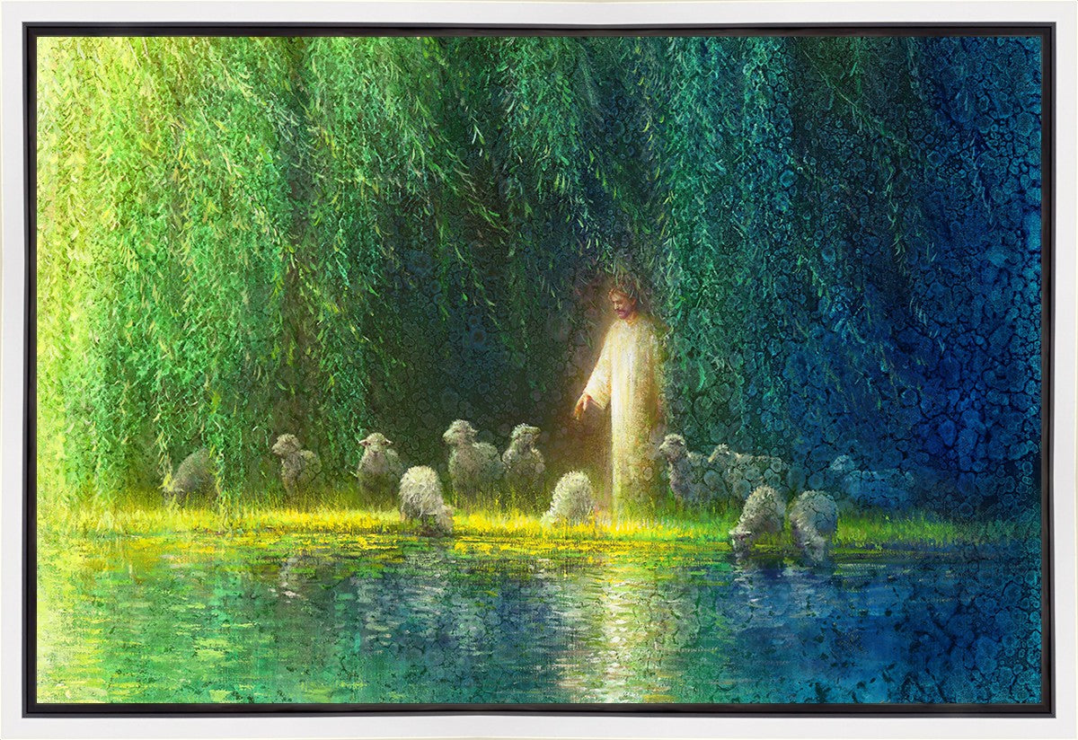 Among the Willows Gallery Wrap Canvas Art - Handmade Nature Landscape Painting for Home & Office Decor - Perfect for Living Room, Bedroom, or Office Wall Decor