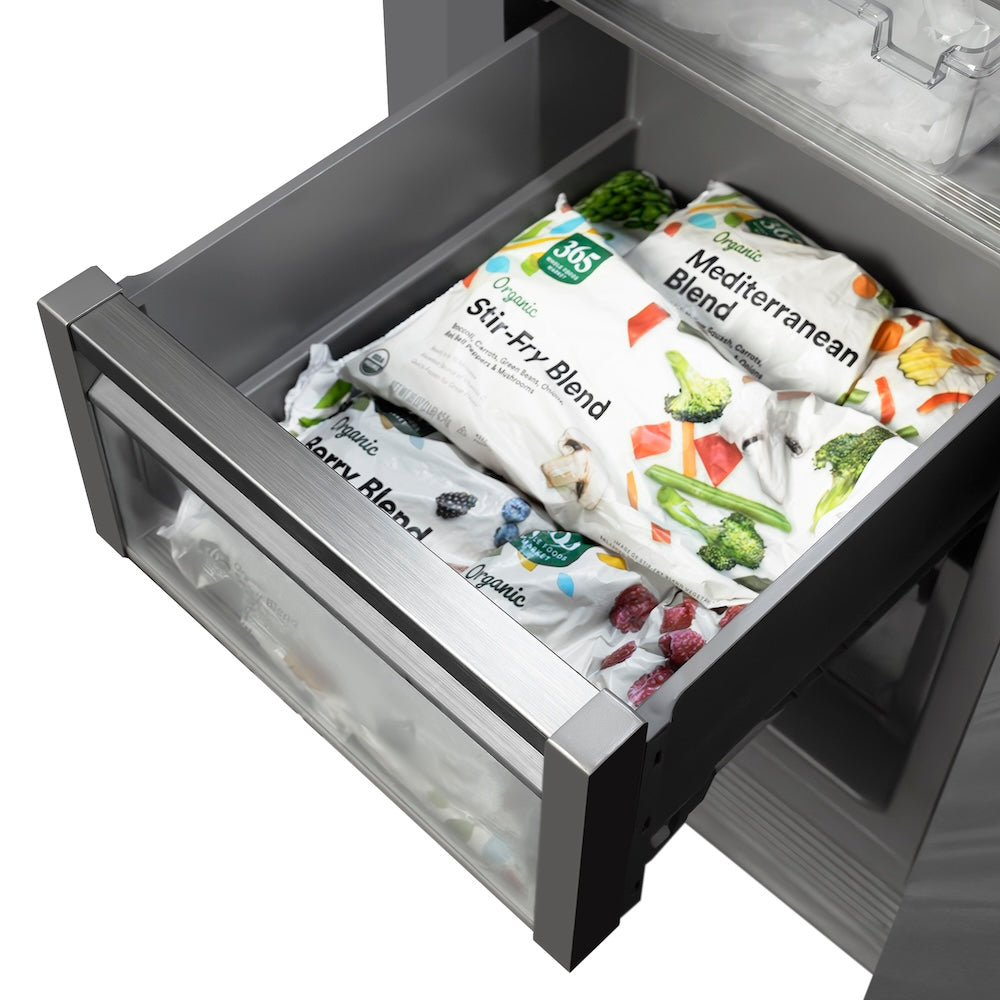ZLINE Autograph Edition 18 Inch 8.6 cu ft Panel Ready Right Hinge Column Freezer - Graphite Gray Interior & Matte Black Accents (RBCFVRZ 18 MB) | Perfect for Home Bars, Basements & Commercial Kitchens