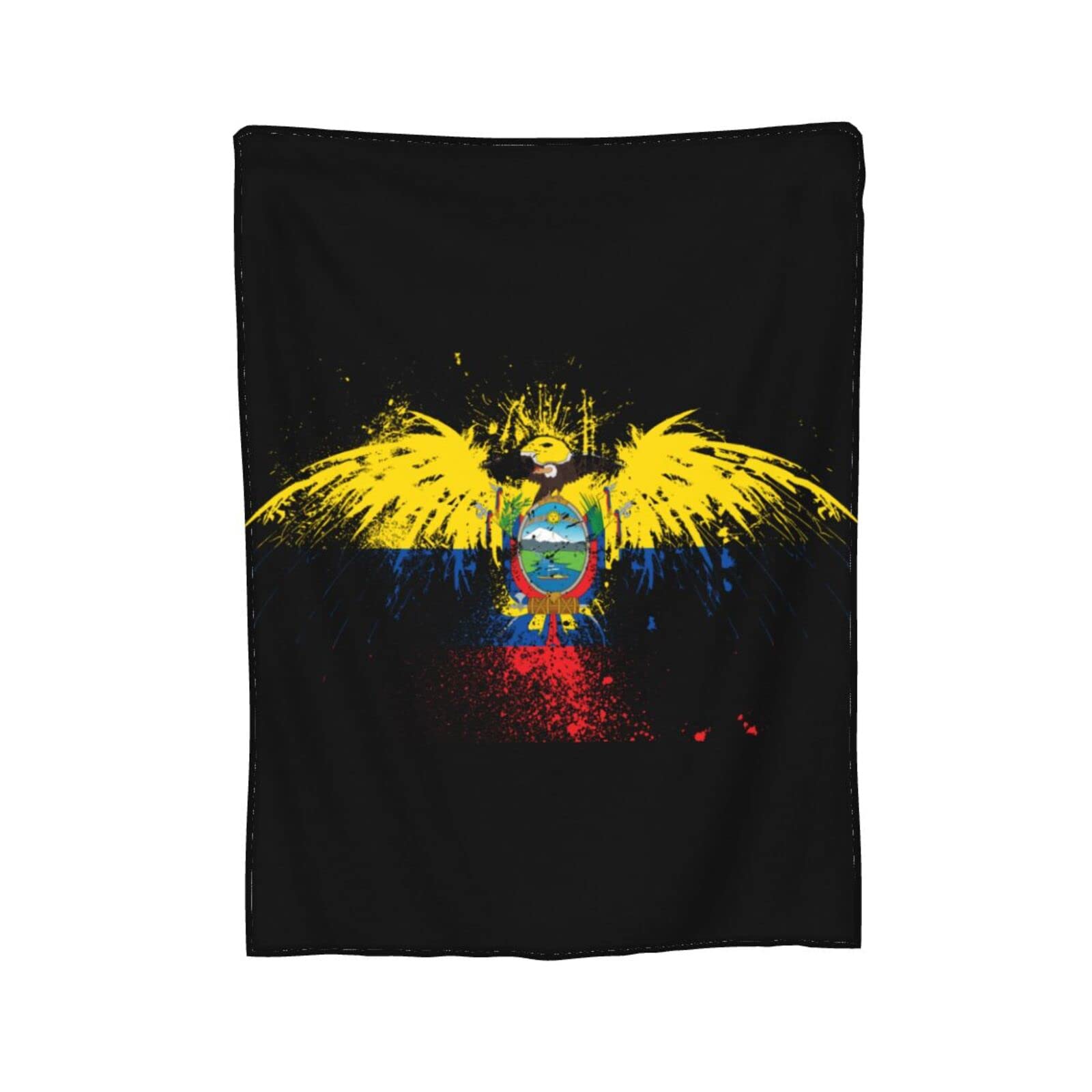 Premium HUFURI Eagle Ecuador Flag Flannel Fleece Throw Blanket - Ultra Soft & Cozy 50