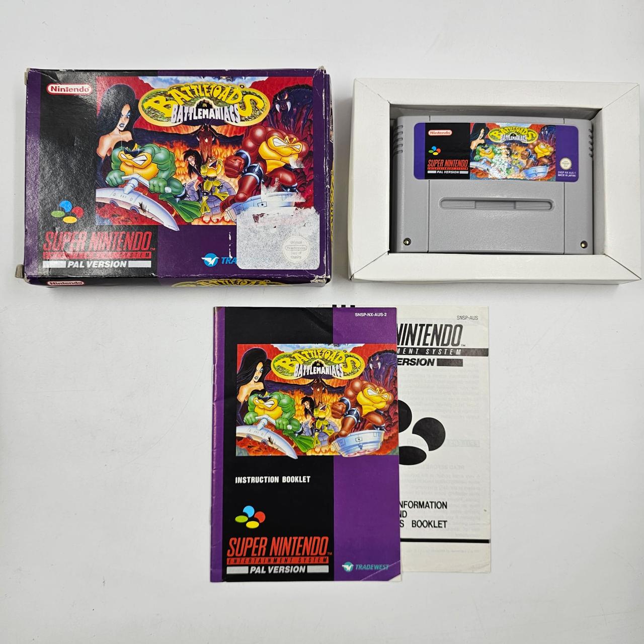 Battletoads in Battlemaniacs - Complete Boxed SNES Game (PAL Version) - Classic Retro Gaming for Nintendo Super Entertainment System - Perfect for Collectors and 90s Nostalgia Gaming Nights
