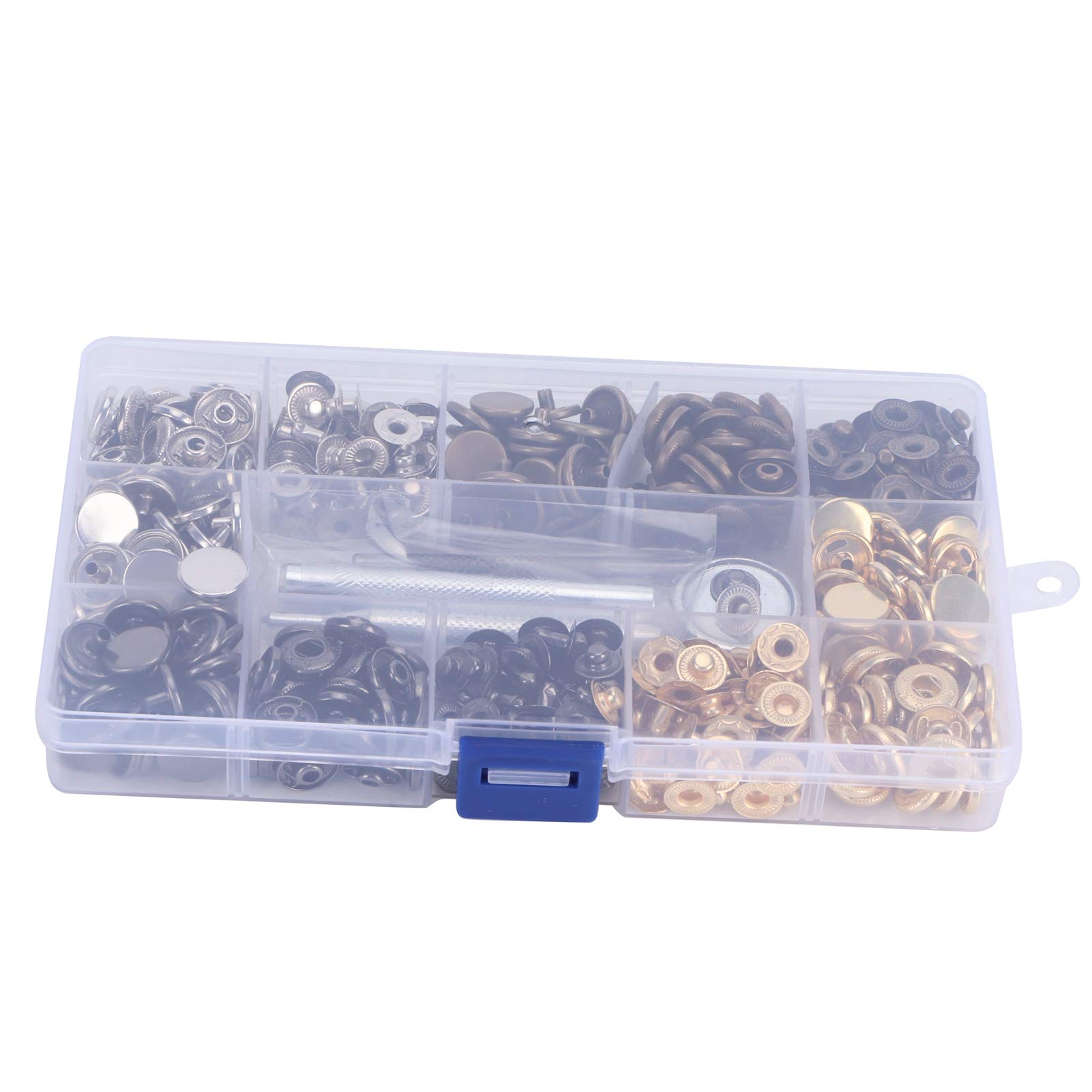 Premium Metal Button Snaps & Press Studs Kit - Durable Clothing Fasteners for Shirts, Jackets, Backpacks & DIY Crafts | Includes Snap Tool for Leather & Fabric Projects | Perfect for Sewing, Tailoring & Fashion Design