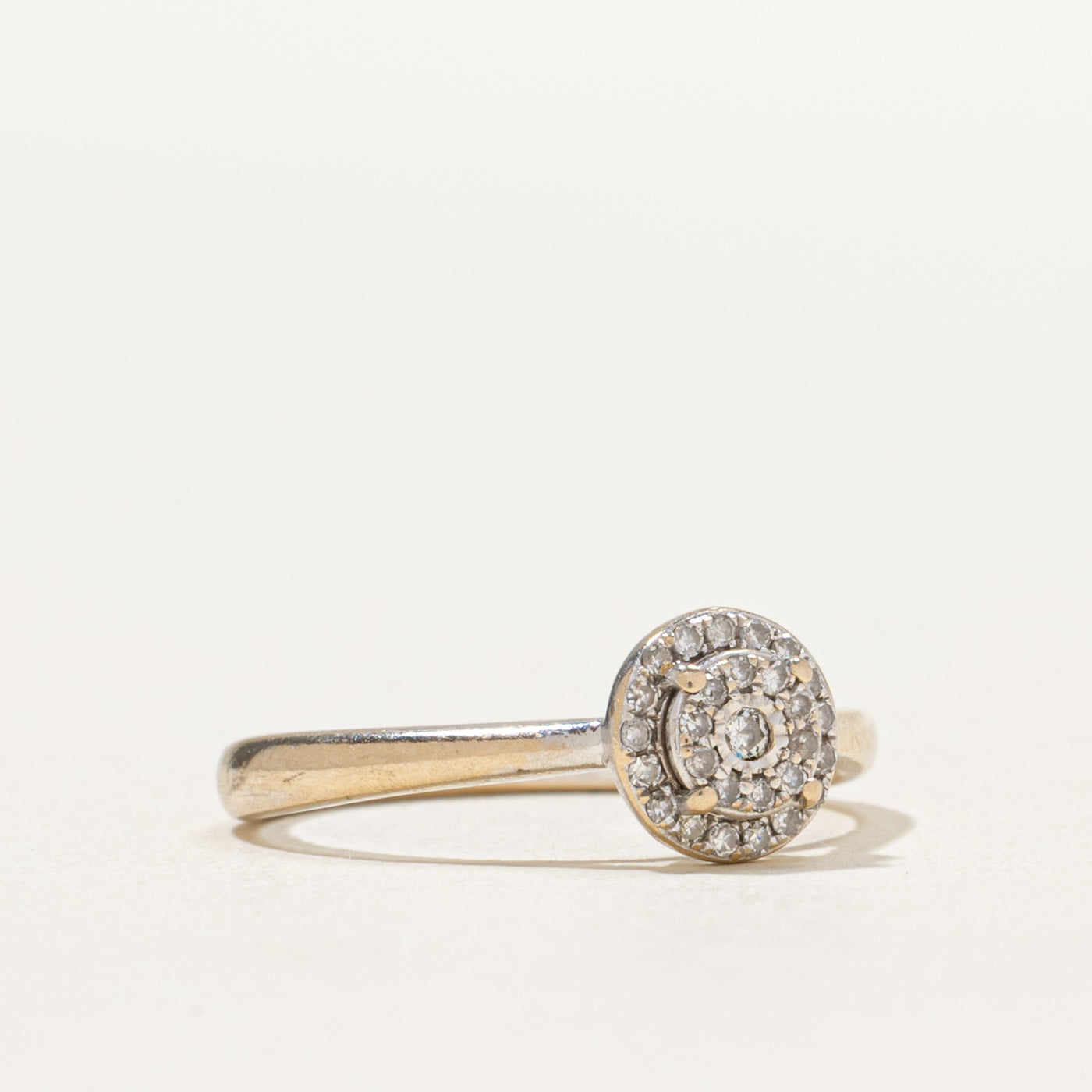 0.12ctw Diamond Cluster Halo Engagement Ring for Women - Size 4.5 - Perfect for Proposals, Anniversaries & Special Occasions