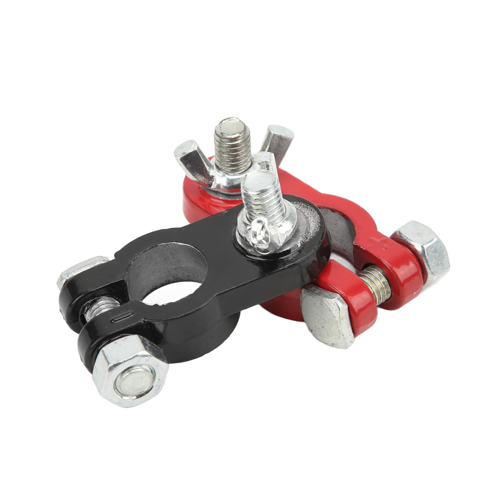 Shanrya Positive Negative Battery Terminal Clamp - Aluminum Alloy Insulated Universal Connector for 17-19mm Car Batteries - Perfect for Automotive Repair & Maintenance