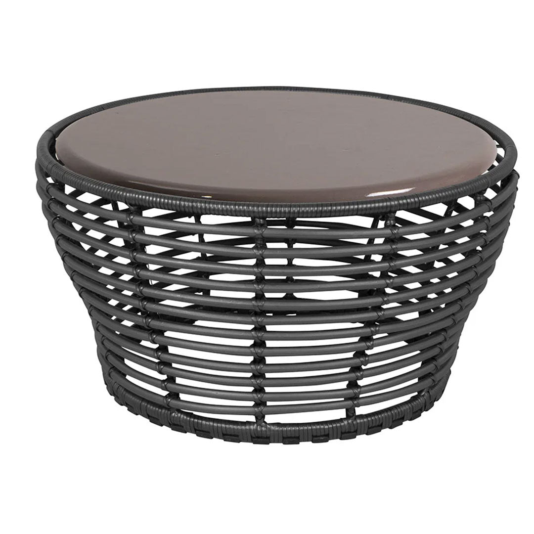 Outdoor Wicker Coffee Table - Medium Size Rattan Patio Furniture for Garden, Porch, and Poolside Relaxation