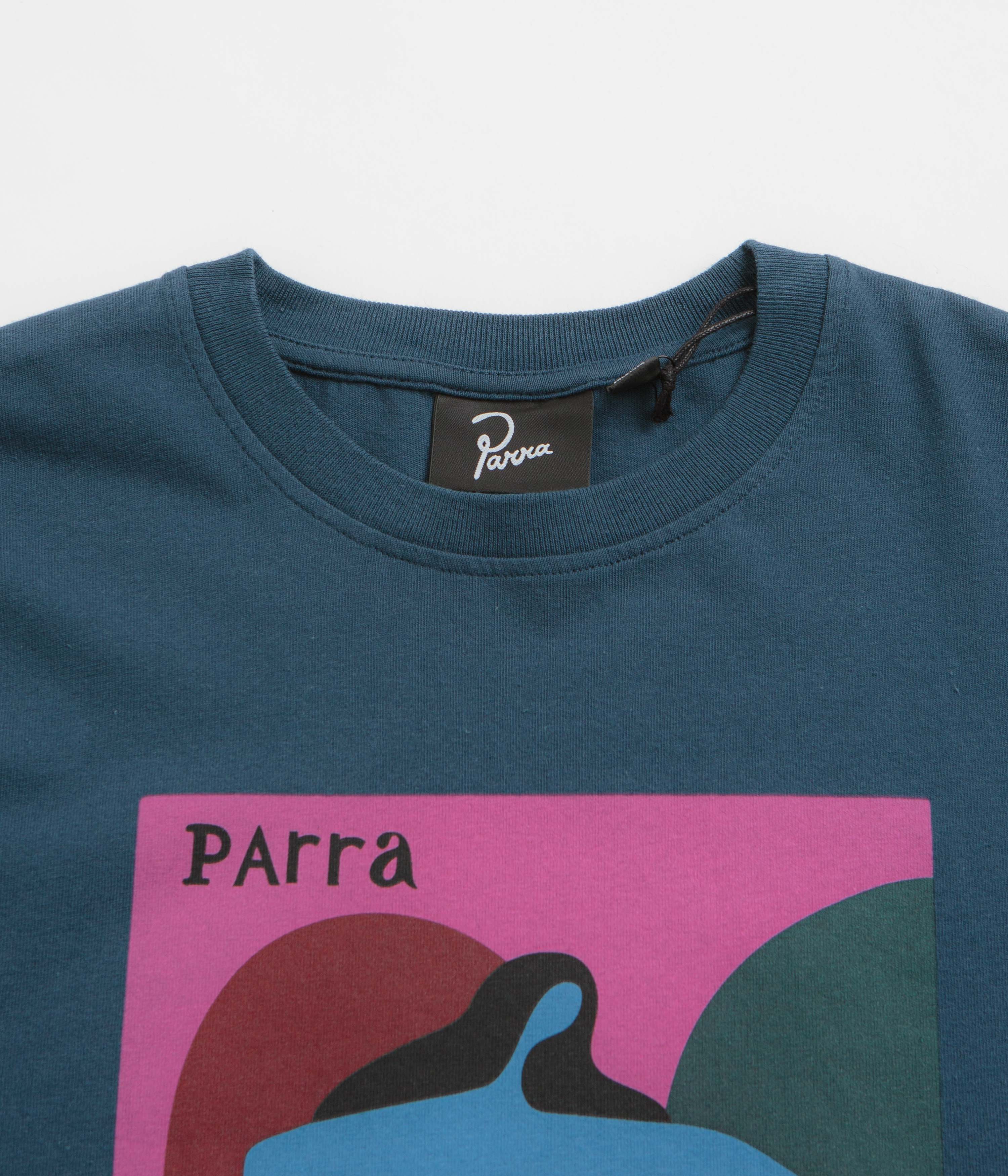 Parra Distortion Graphic T-Shirt - Navy Blue Cotton Tee for Men & Women | Casual Streetwear & Everyday Wear