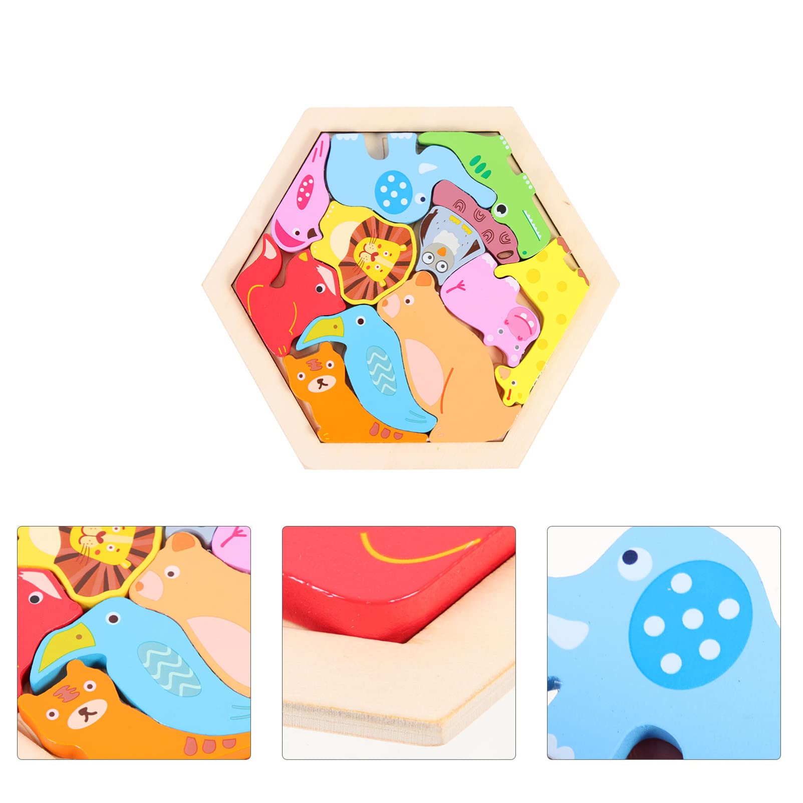 ibasenice Wooden Stacking Animal Puzzle - 3D Forest Jigsaw Building Toys for Toddlers & Preschoolers | Educational Travel Toys for Kids | Perfect for Early Learning, Road Trips & Family Game Nights