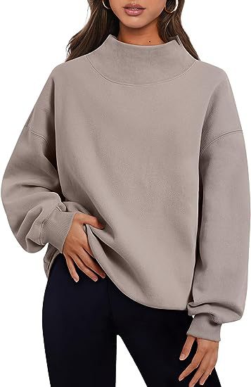 Women's Solid Color Pullover Hoodie - Loose Fit Round Neck Sweatshirt for Casual Wear & Layering | Thick Warm Fleece for Fall & Winter Outfits