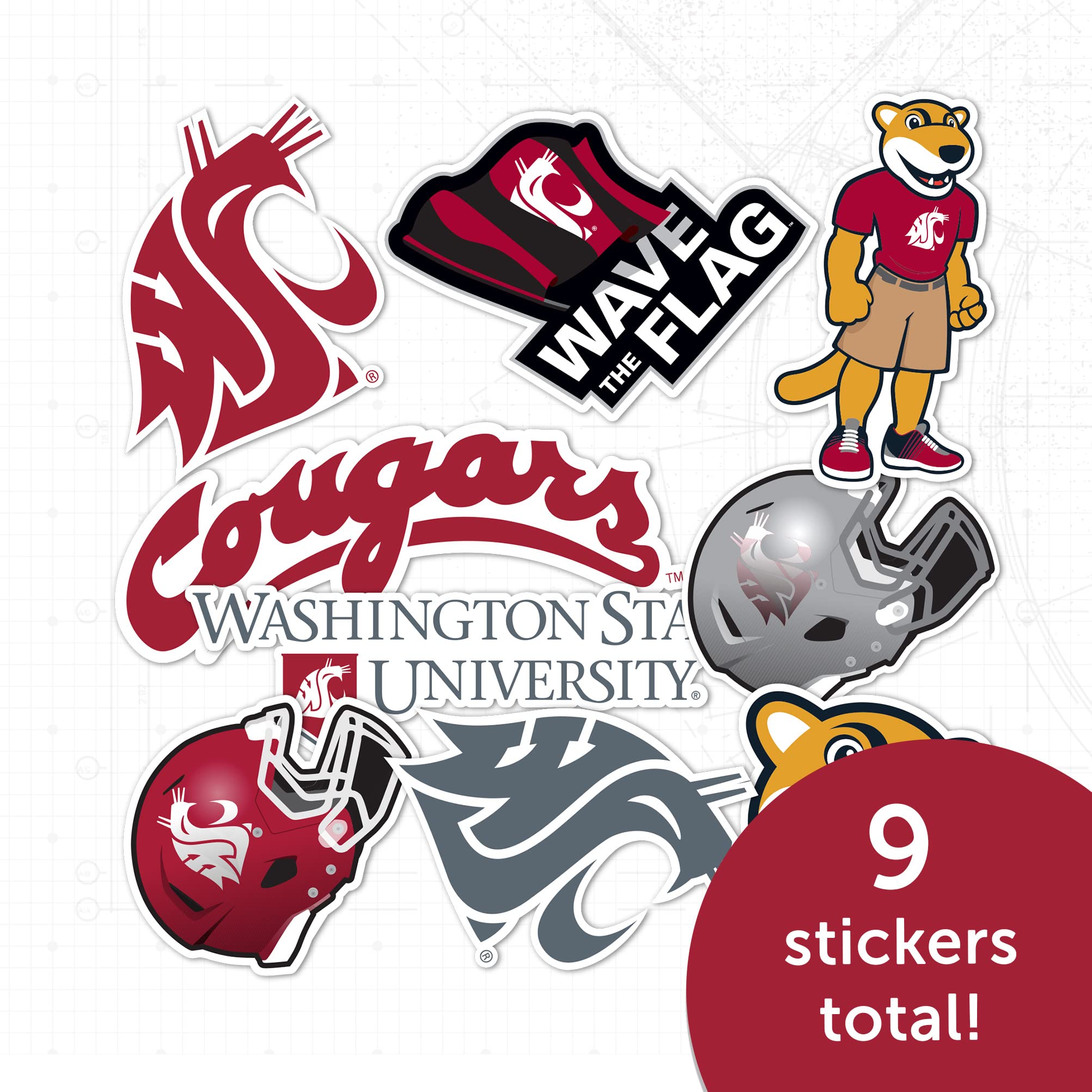 Washington State University Cougars WSU Vinyl Decals - Desert Cactus Sticker Set for Laptop, Water Bottle, Car, Scrapbook - Perfect for College Fans, Dorm Decor & School Spirit Accessories