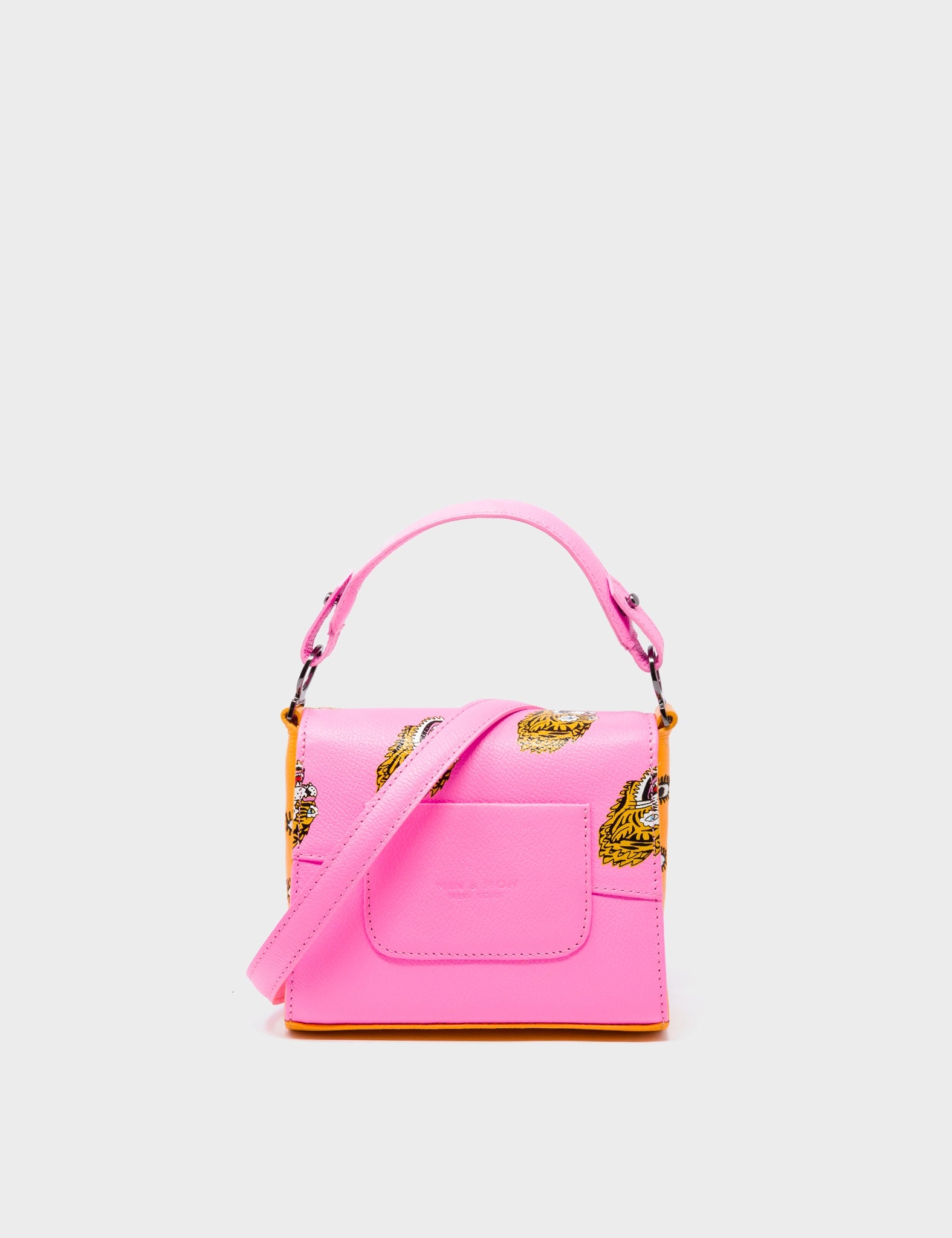 Anastasio Micro Crossbody Handbag - Genuine Pink Leather with Tiger Print | Perfect for Women's Daily Use, Travel & Night Out