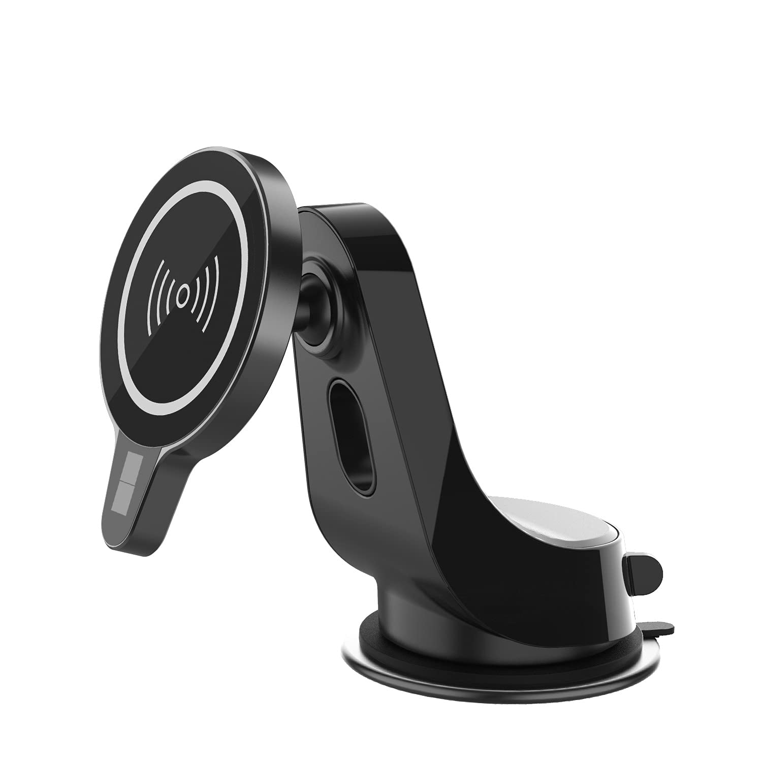 15W Qi Fast Wireless Car Charger - Auto-Clamping Phone Mount for iPhone & Android - Dashboard, Windshield & Air Vent Compatible - Perfect for Commuting & Road Trips (Black)