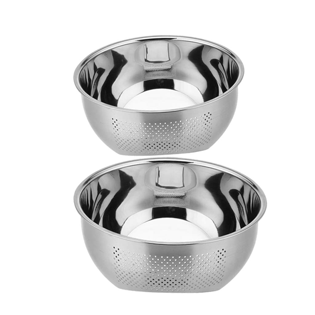 Premium Stainless Steel Rice Washing Bowl - 23cm Fine Mesh Colander for Quinoa, Veggies & Fruits - Durable Kitchen Strainer for Perfectly Cleaned Grains - Ideal for Meal Prep, Asian Cooking & Healthy Eating