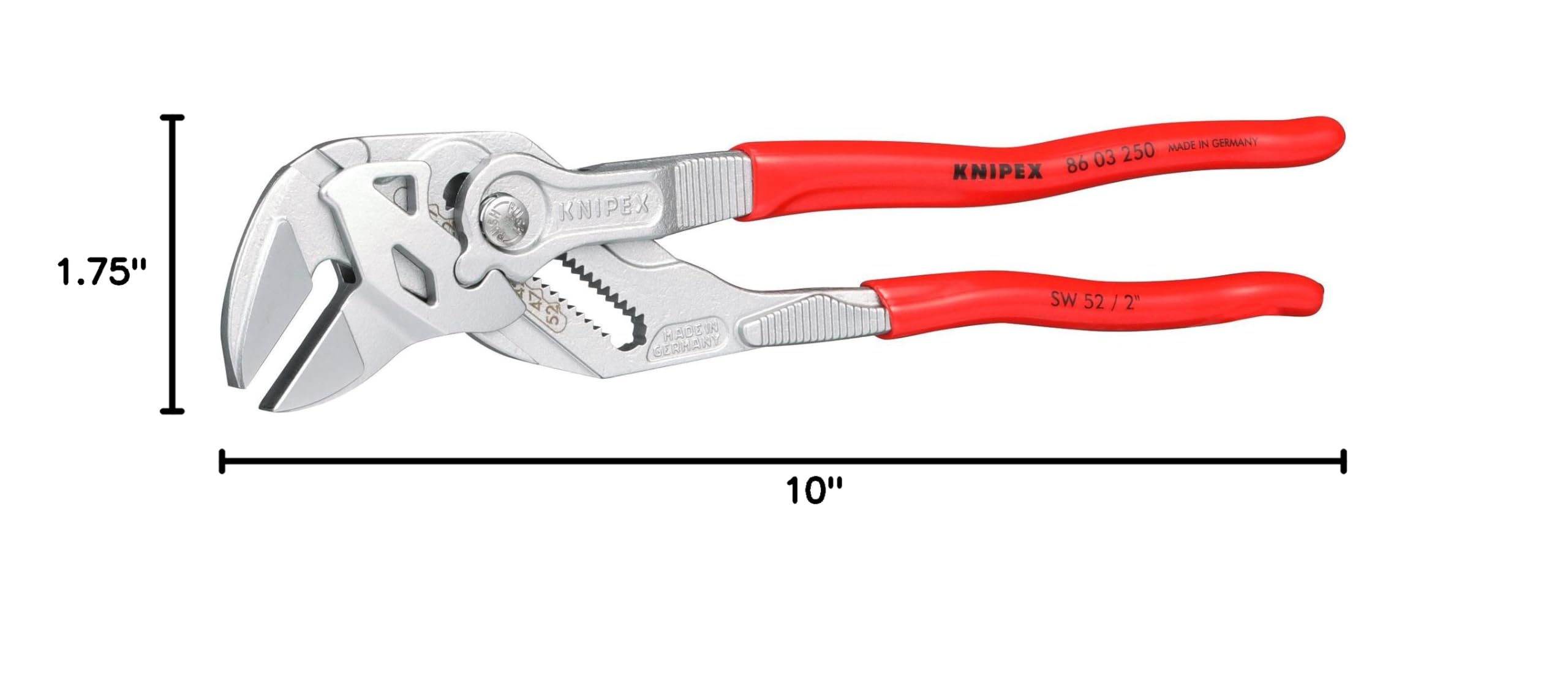 KNIPEX 86 03 250 SBA Pliers Wrench - Professional Adjustable Wrench Tool for Plumbing, Automotive & DIY Projects | High-Quality German Engineering